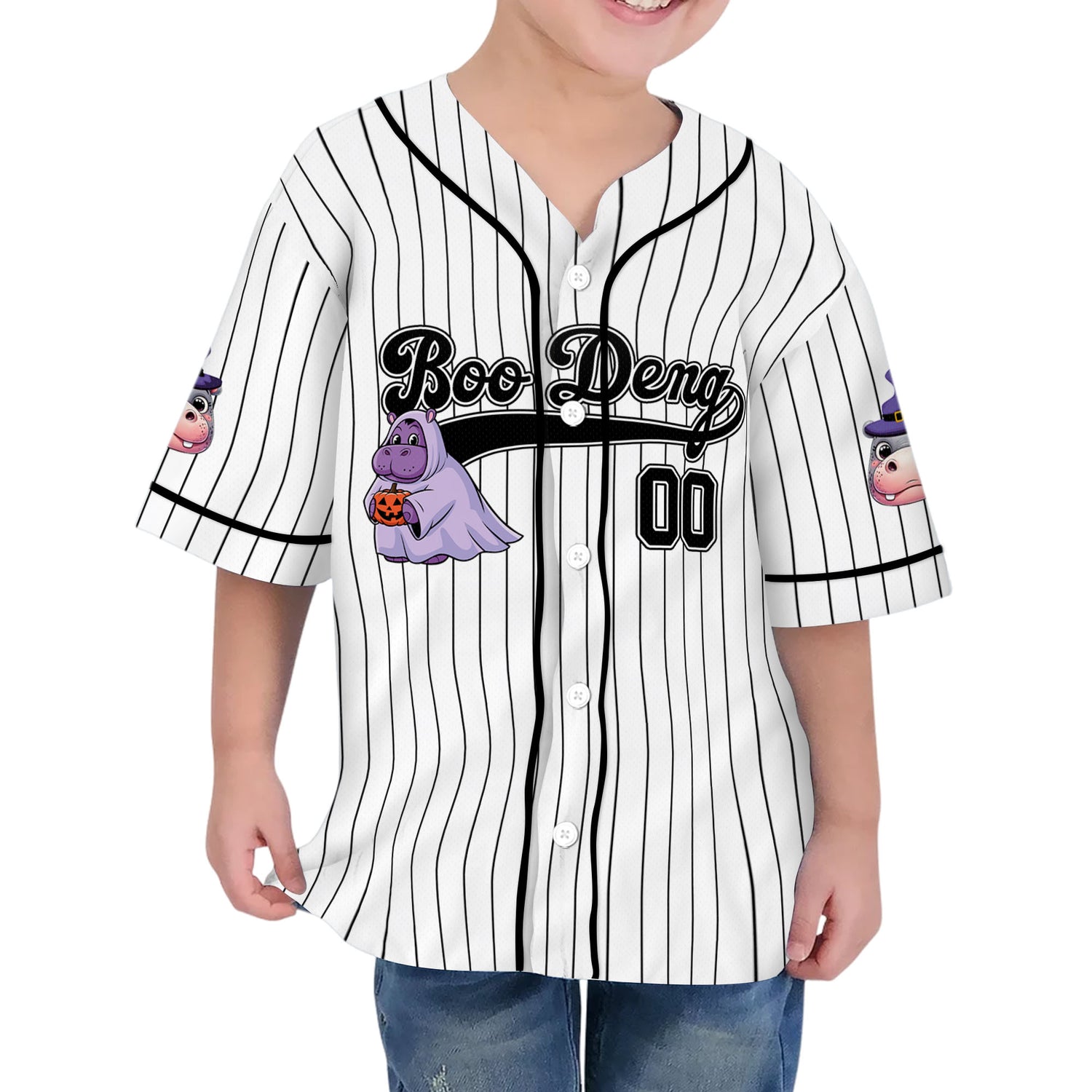 personalize-moo-deng-halloween-cute-black-baseball-jersey-i2-8964