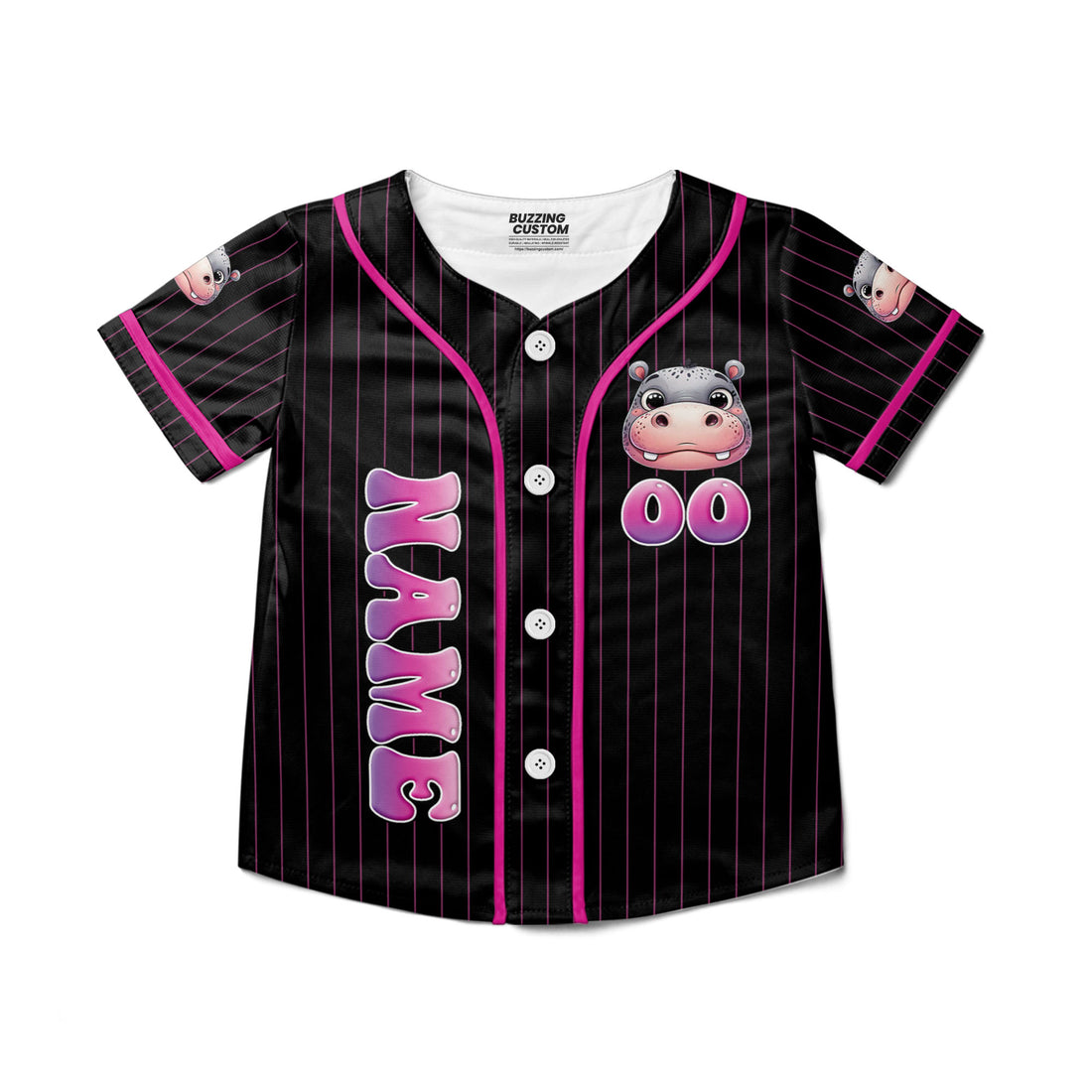 personalize-moo-deng-vintage-bootleg-funny-black-pink-striped-baseball-jersey-i2-2332