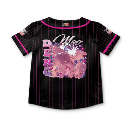 personalize-moo-deng-vintage-bootleg-funny-black-pink-striped-baseball-jersey-i2-2332