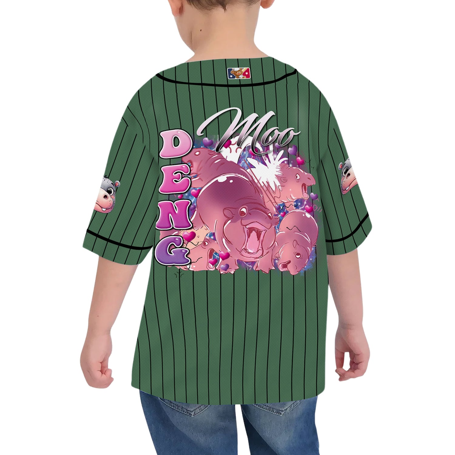 personalize-moo-deng-vintage-bootleg-funny-green-black-striped-baseball-jersey-i2-2465