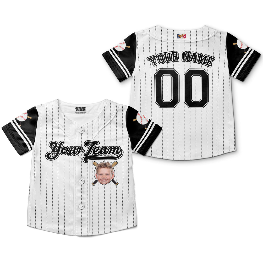 personalize-kid-pinstriped-custom-face-awesome-black-baseball-jersey-pa31-4077