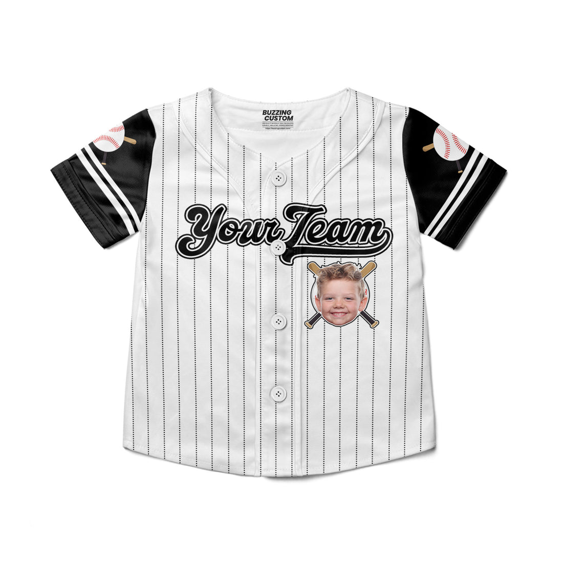 personalize-kid-pinstriped-custom-face-awesome-black-baseball-jersey-pa31-4077
