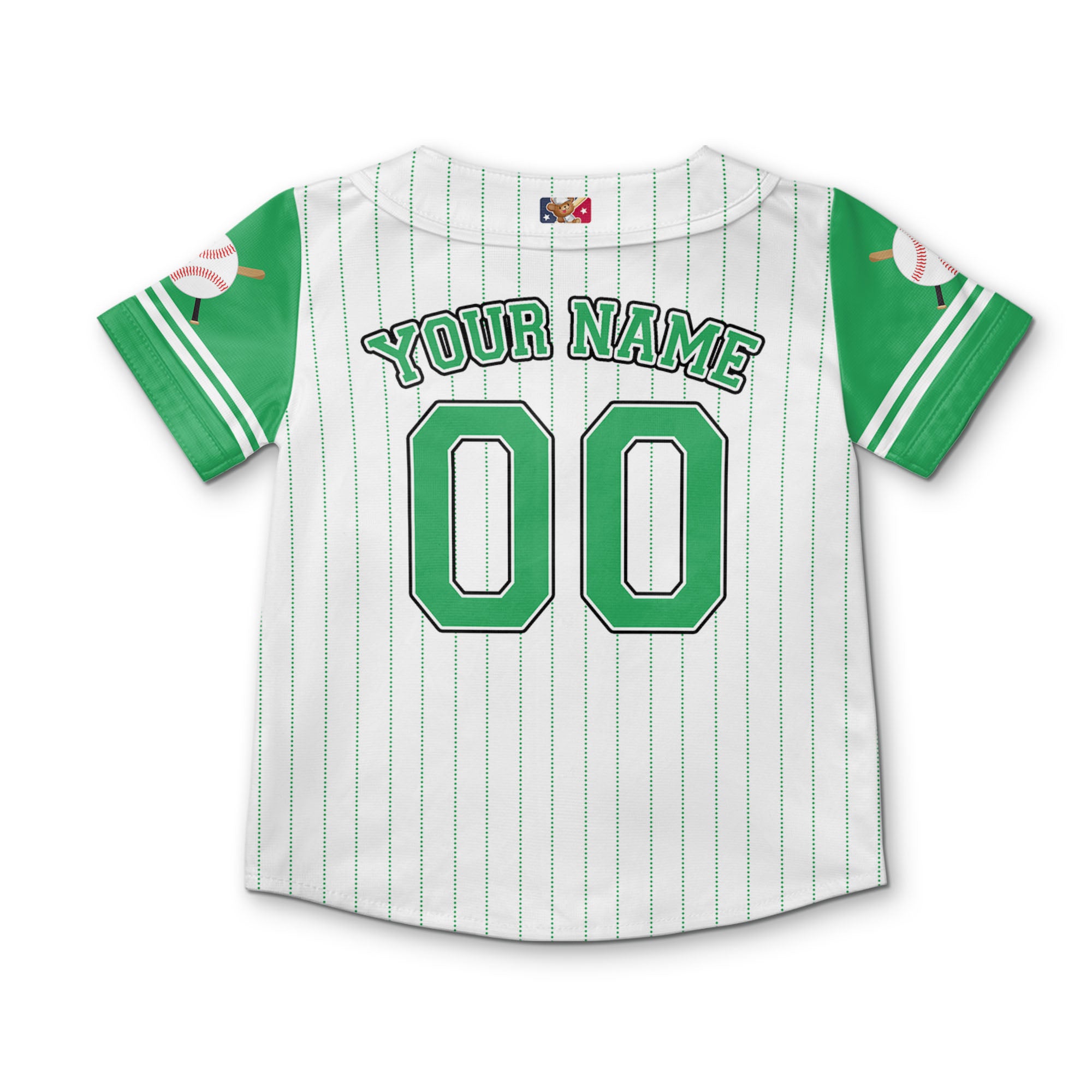 personalize-kid-pinstriped-custom-face-awesome-green-baseball-jersey-pa31-2881