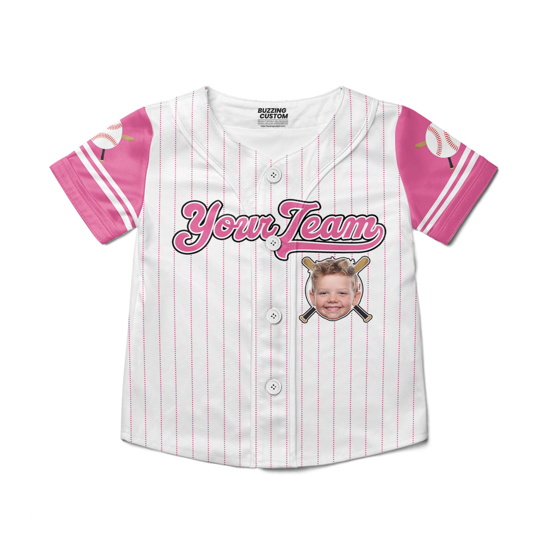 personalize-kid-pinstriped-custom-face-awesome-pink-baseball-jersey-pa31-4802