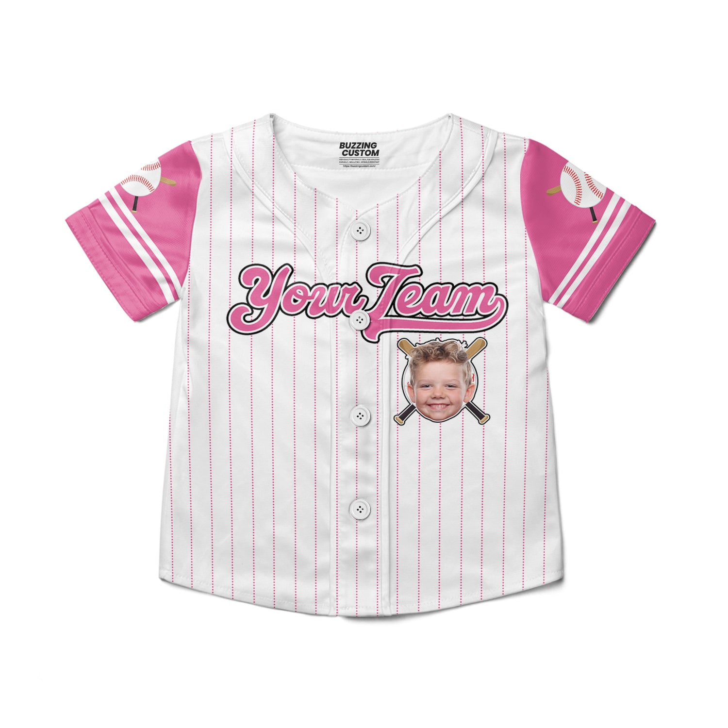 personalize-kid-pinstriped-custom-face-awesome-pink-baseball-jersey-pa31-4802