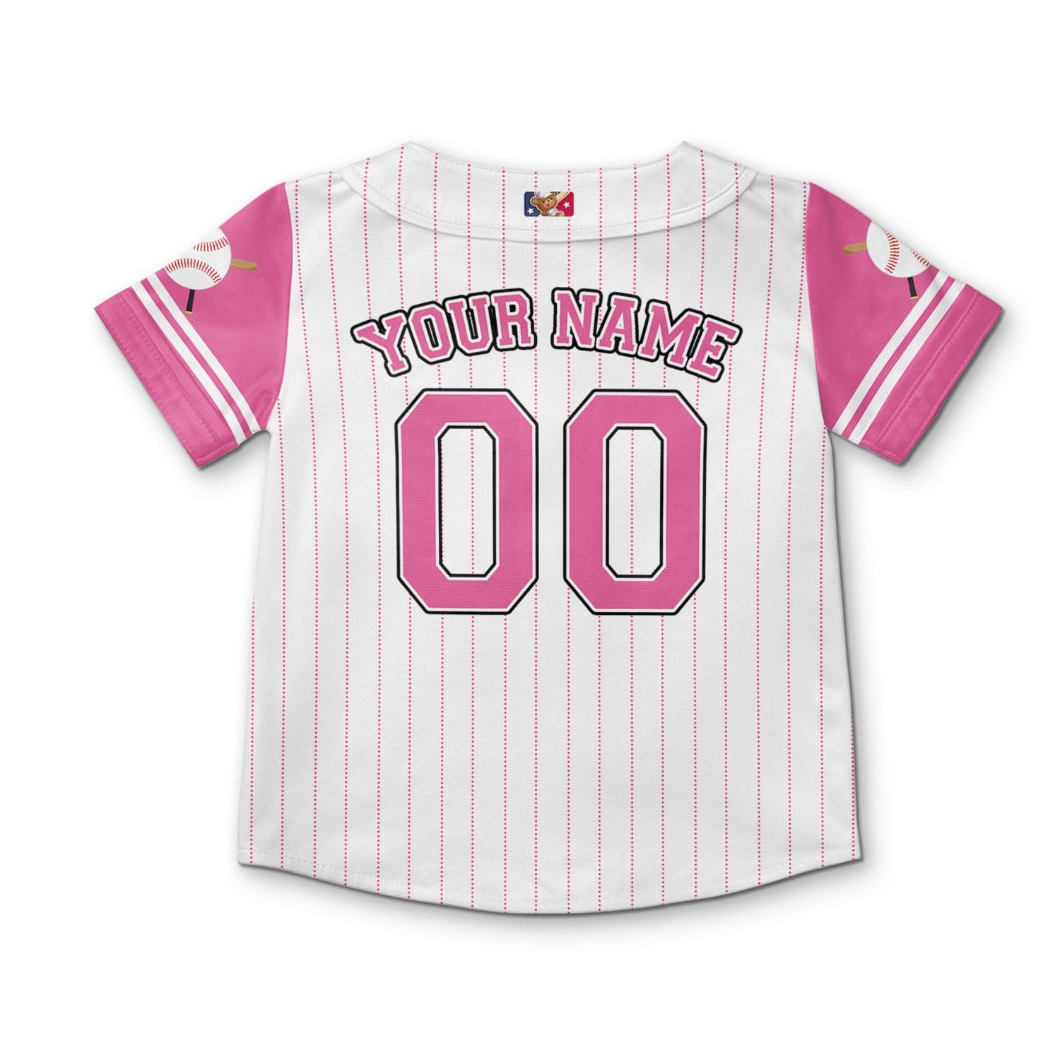 personalize-kid-pinstriped-custom-face-awesome-pink-baseball-jersey-pa31-4802