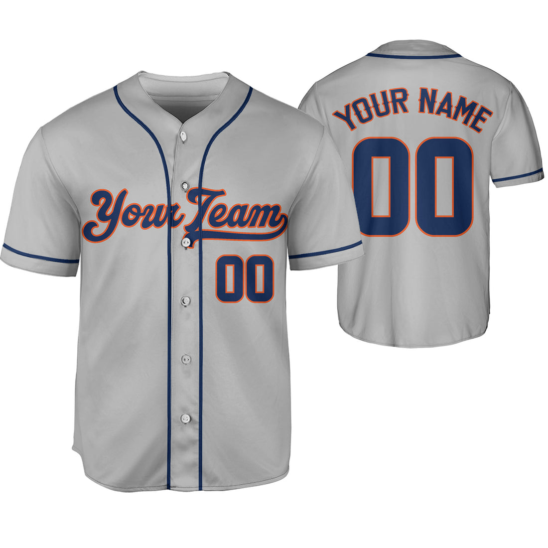 Personalize-Team-Name-And-Number-Cool-Baseball-Sport-Grey-Navy
