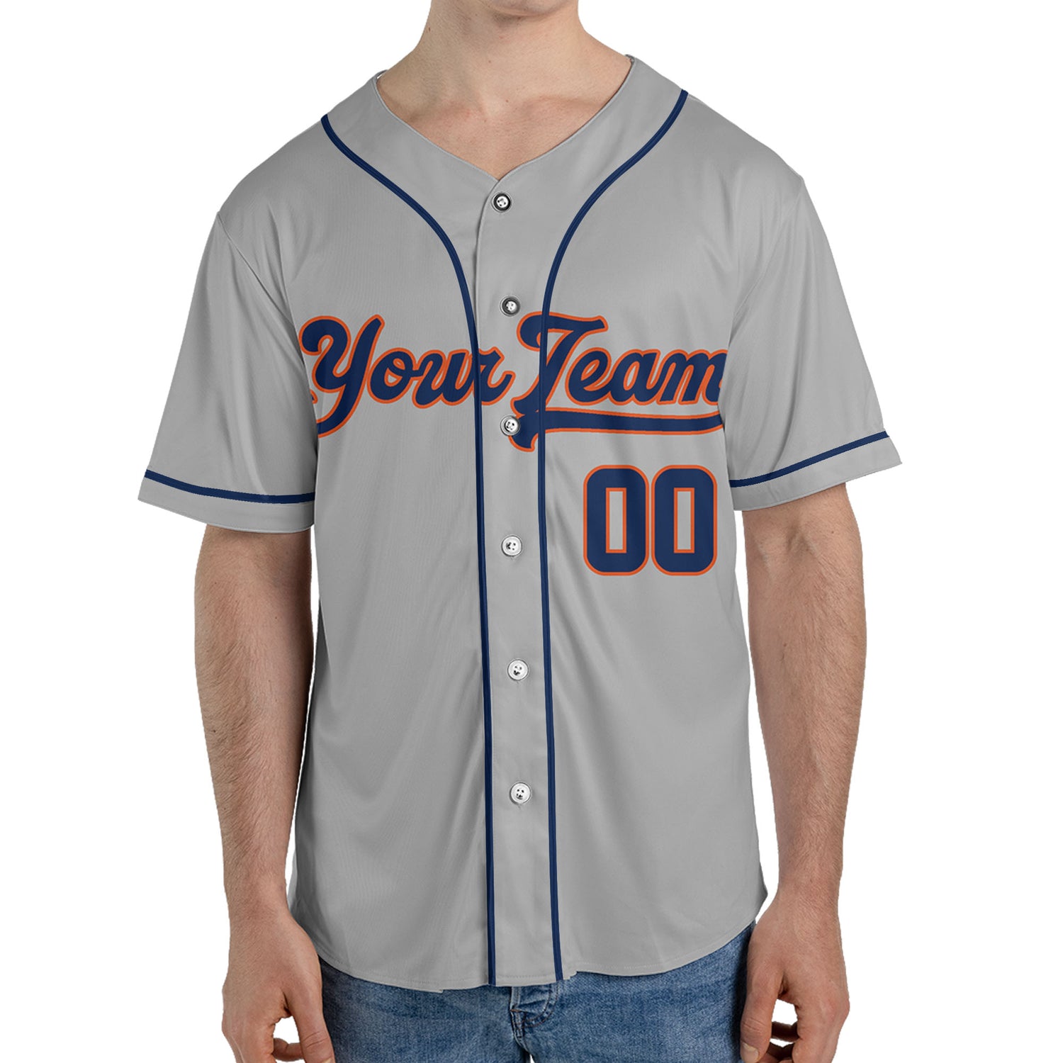 Personalize-Team-Name-And-Number-Cool-Baseball-Sport-Grey-Navy