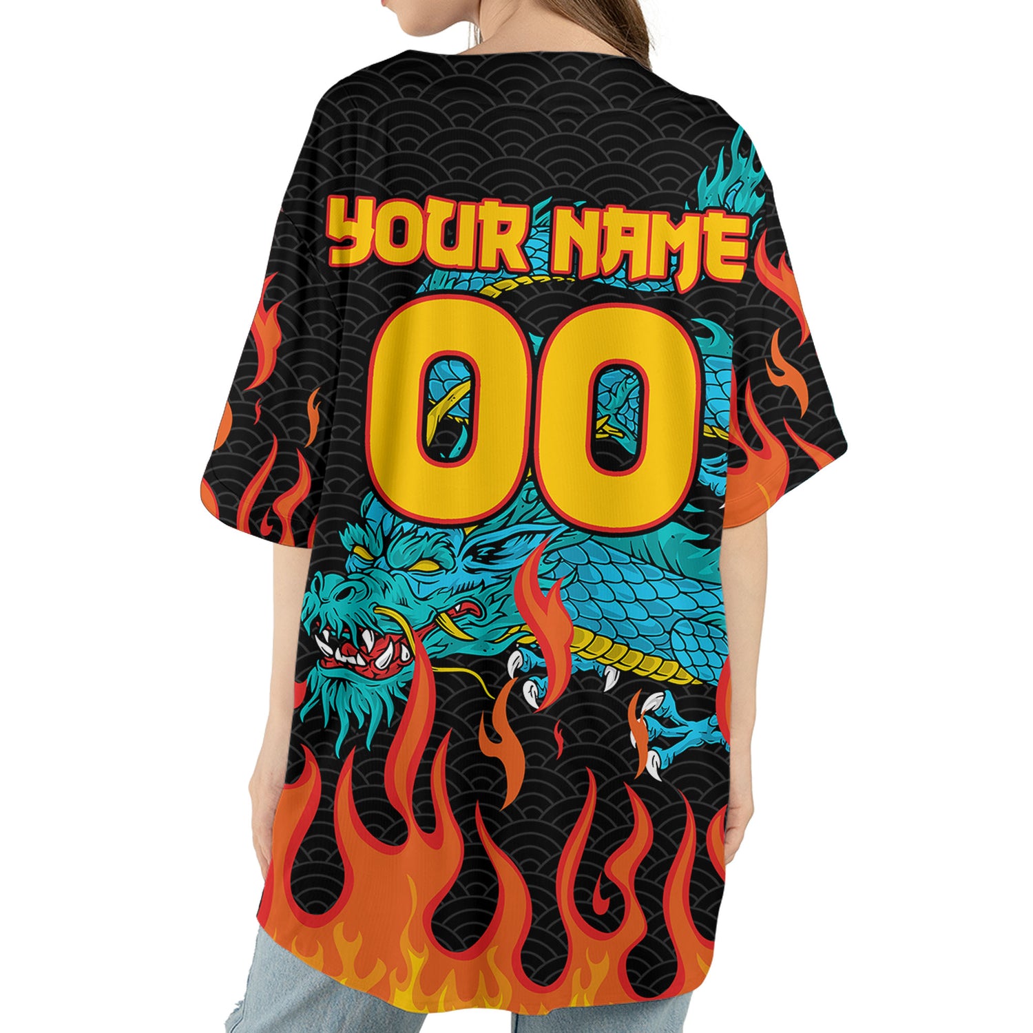 Personalize-Team-Name-And-Number-Dragon-Head-Blue-Baseball-Jersey