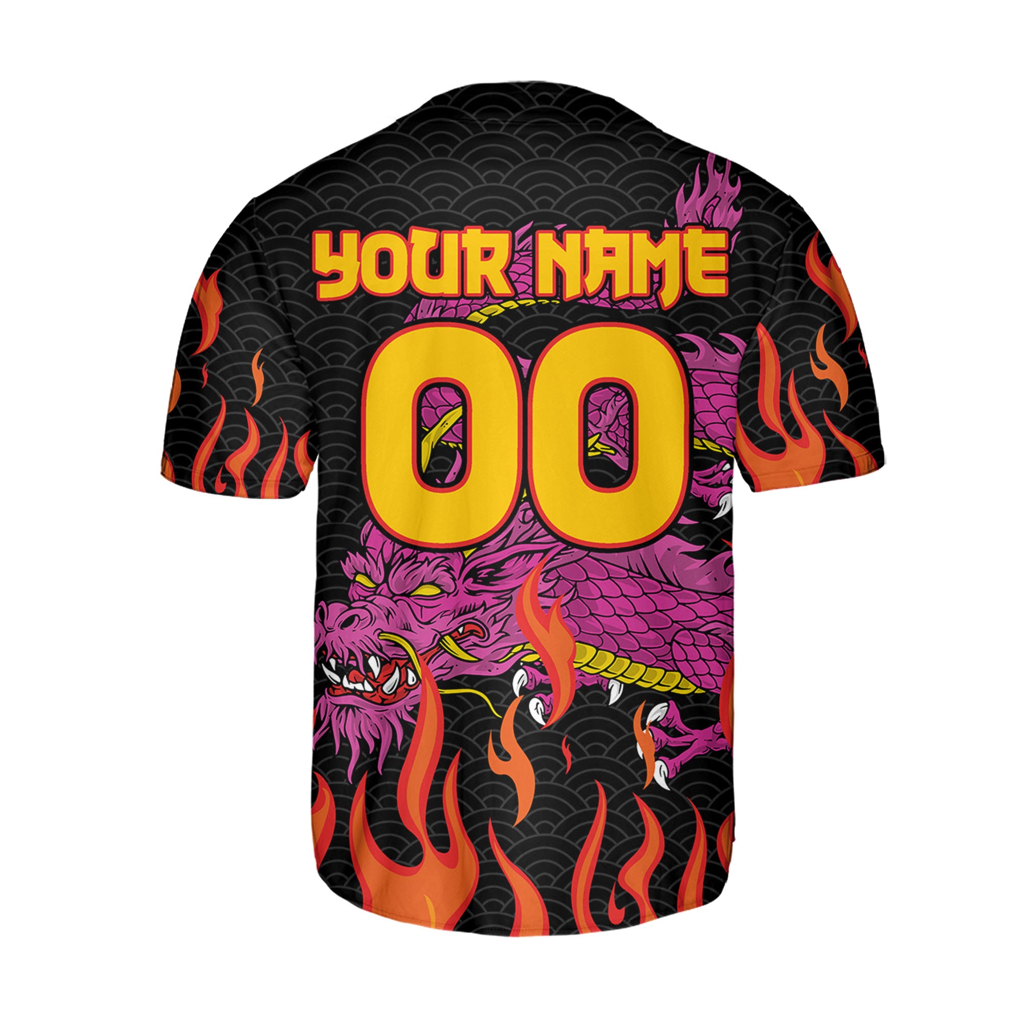 Personalize-Team-Name-And-Number-Dragon-Head-Pink-Baseball-Jersey