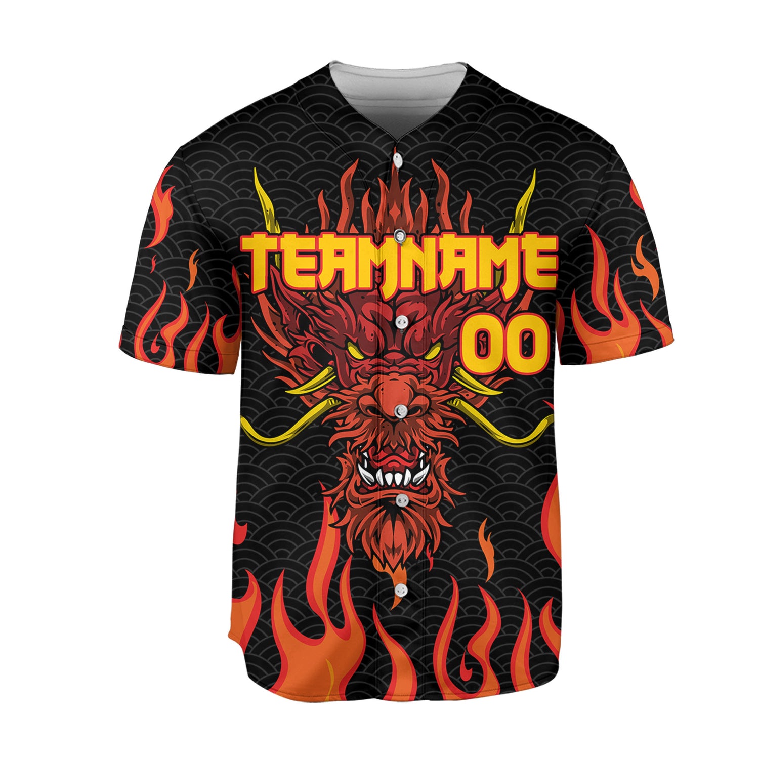 Personalize-Team-Name-And-Number-Dragon-Head-Red-Baseball-Jersey