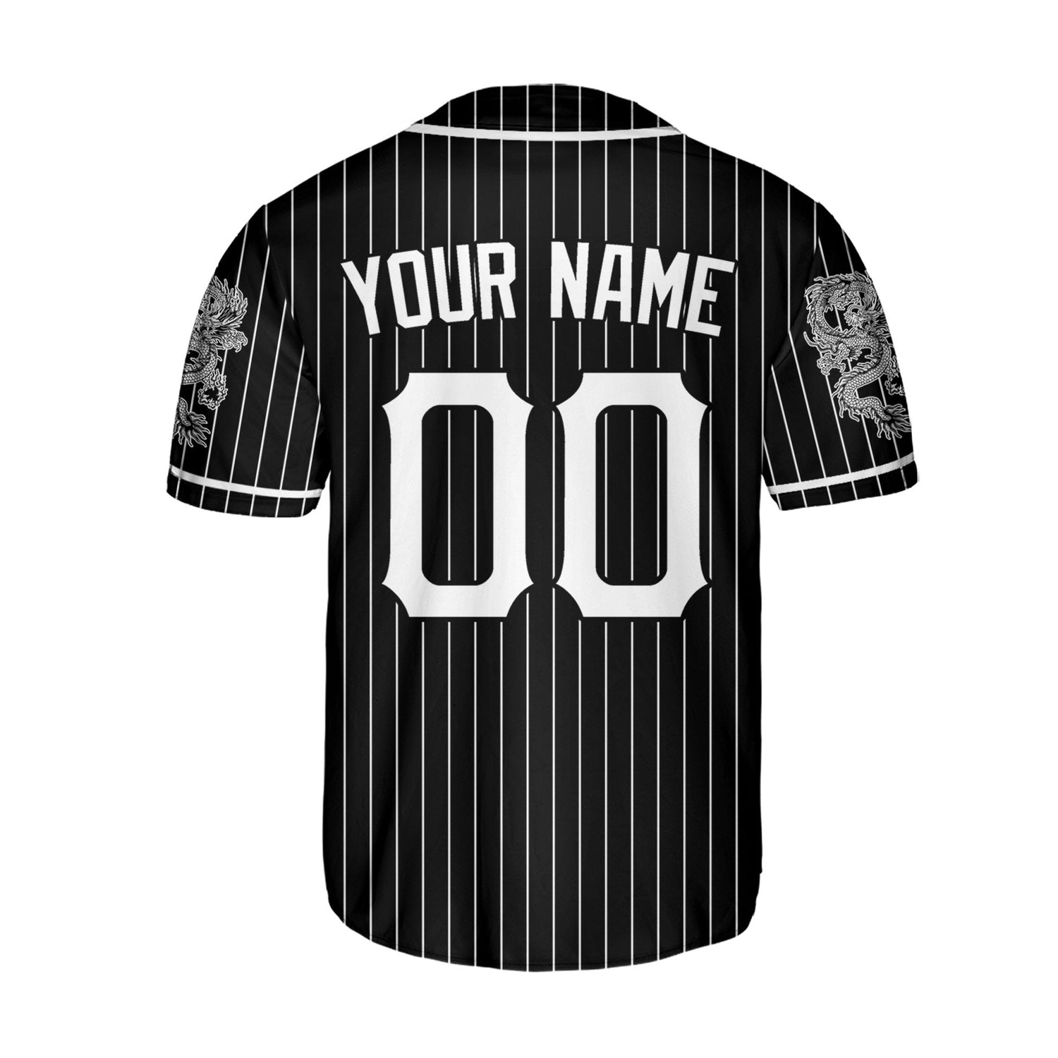 Personalize-Team-Name-And-Number-Dragon-Striped-Baseball-Cool-Sport-Black