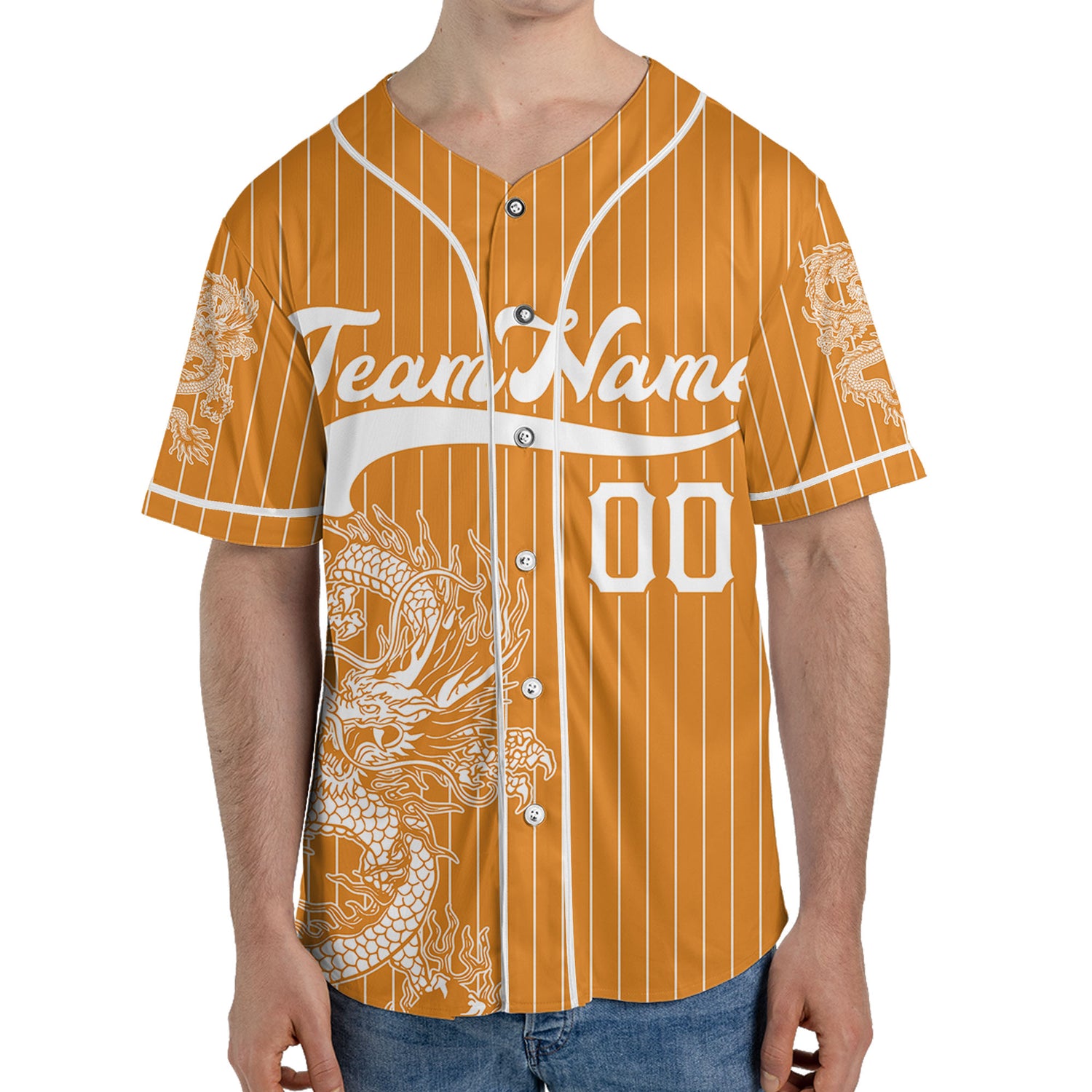 Personalize-Team-Name-And-Number-Dragon-Striped-Baseball-Cool-Sport-Orange