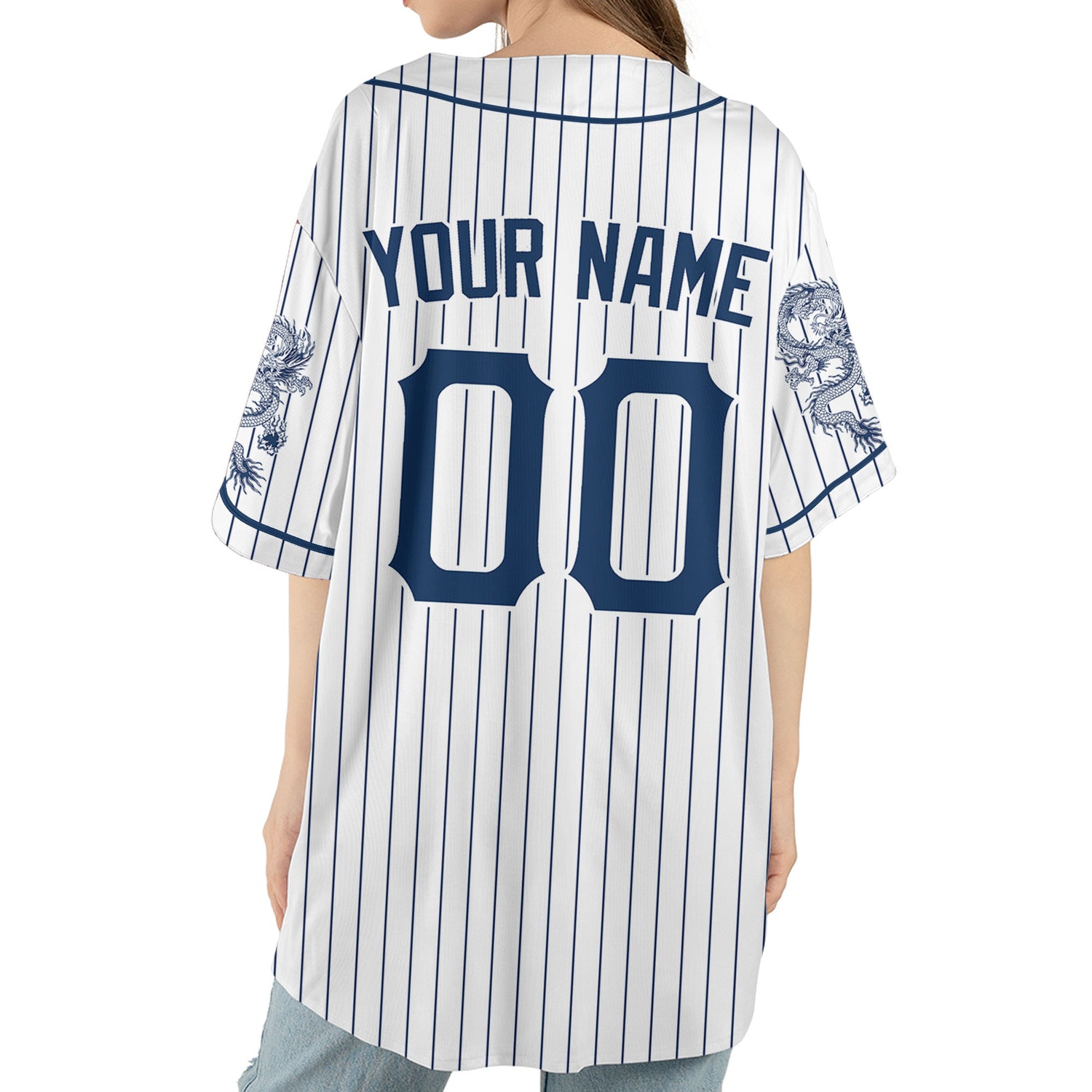 Personalize-Team-Name-And-Number-Dragon-Striped-Baseball-Cool-Sport-White