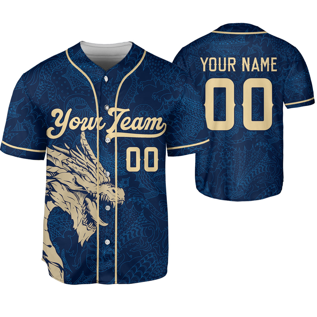Personalize-Team-Name-And-Number-Dragon-Tribal-Dark-Blue