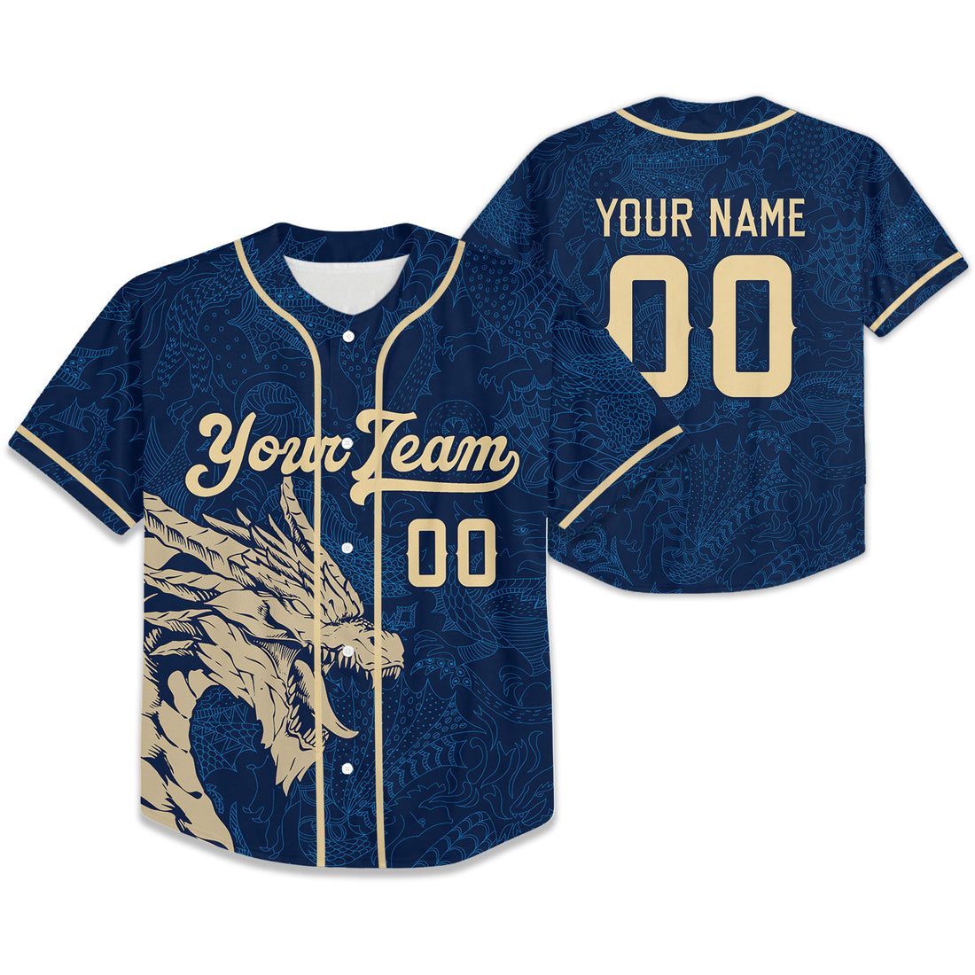 Personalize-Team-Name-And-Number-Dragon-Tribal-Dark-Blue