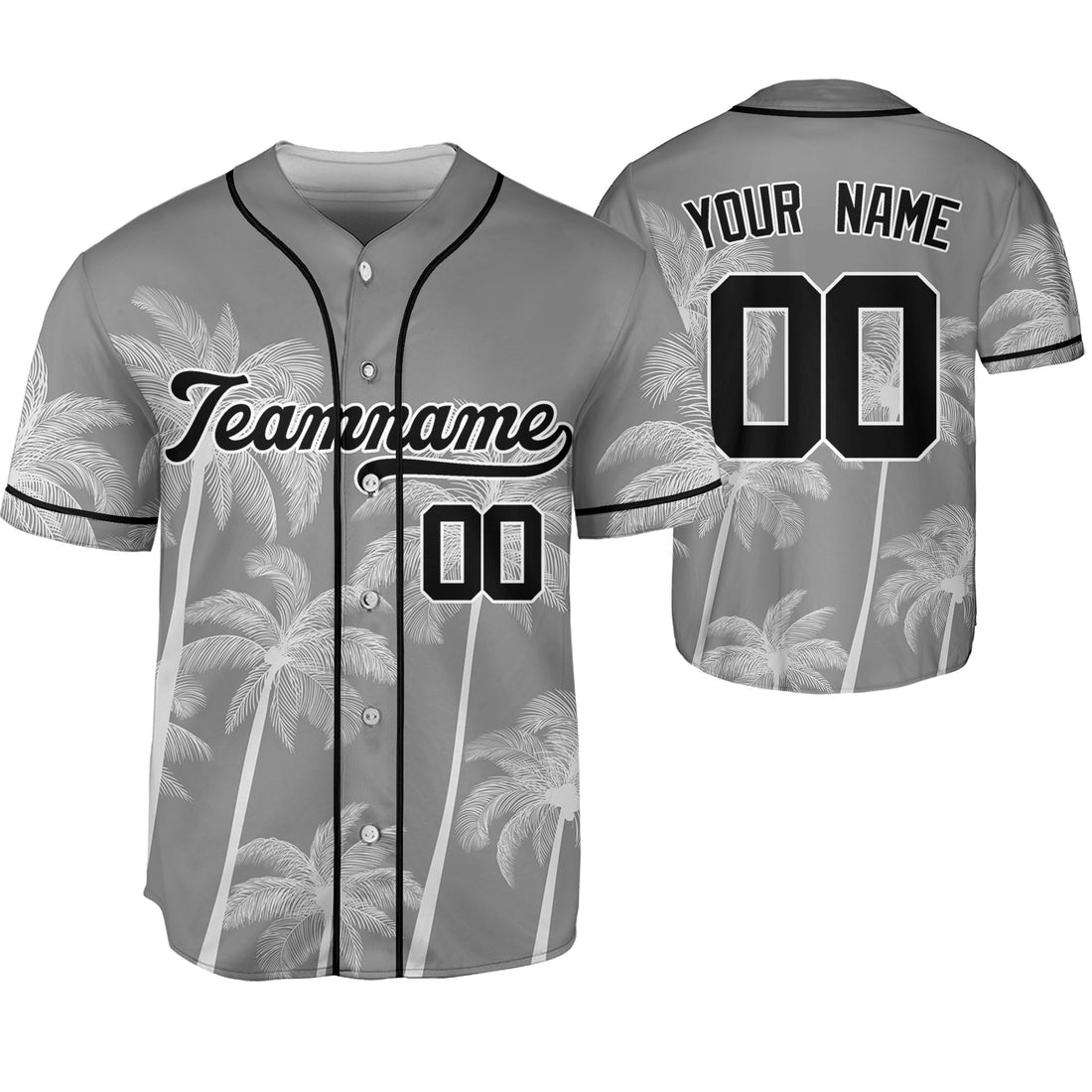Personalize-Team-Name-And-Number-Hawaii-Palm-Summer-Style-Grey