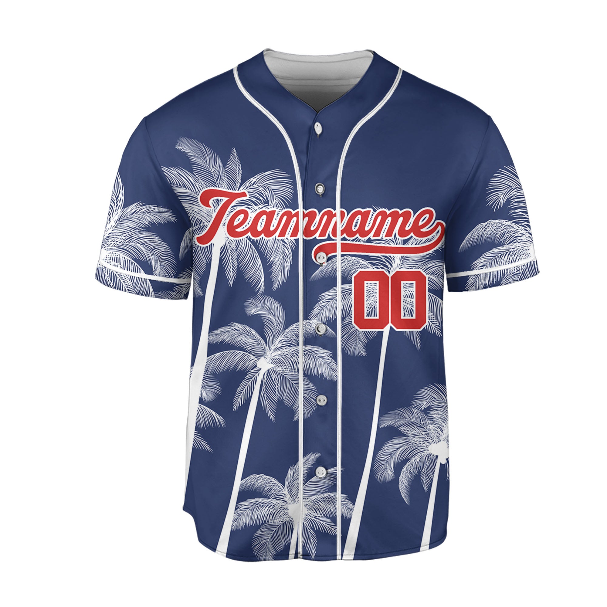 Personalize-Team-Name-And-Number-Hawaii-Palm-Summer-Style-Navy