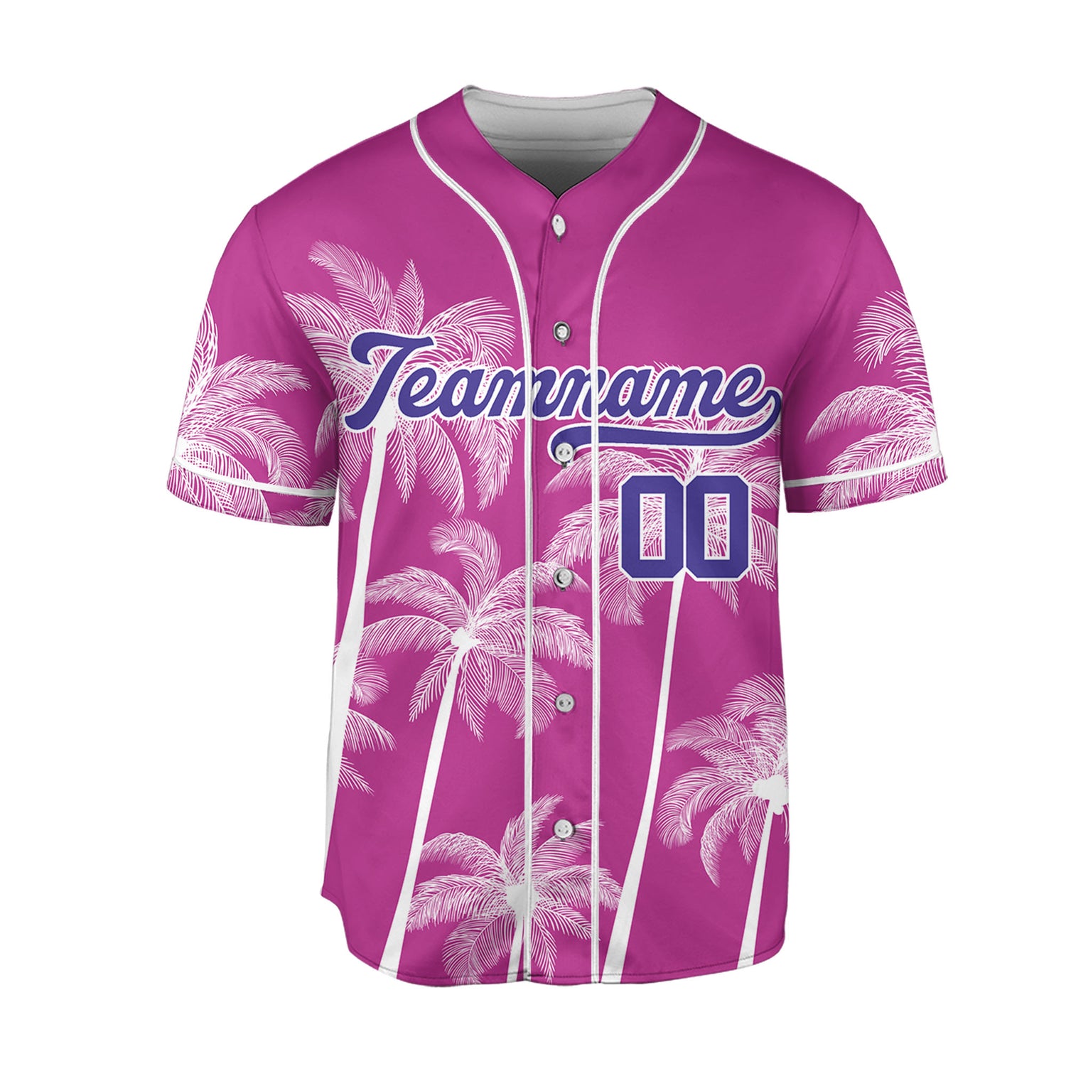 Personalize-Team-Name-And-Number-Hawaii-Palm-Summer-Style-Pink