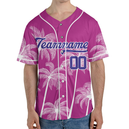Personalize-Team-Name-And-Number-Hawaii-Palm-Summer-Style-Pink