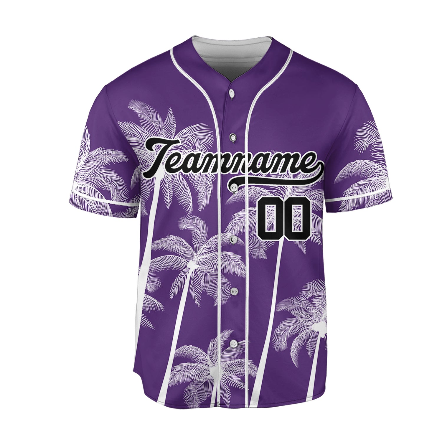 Personalize-Team-Name-And-Number-Hawaii-Palm-Summer-Style-Purple
