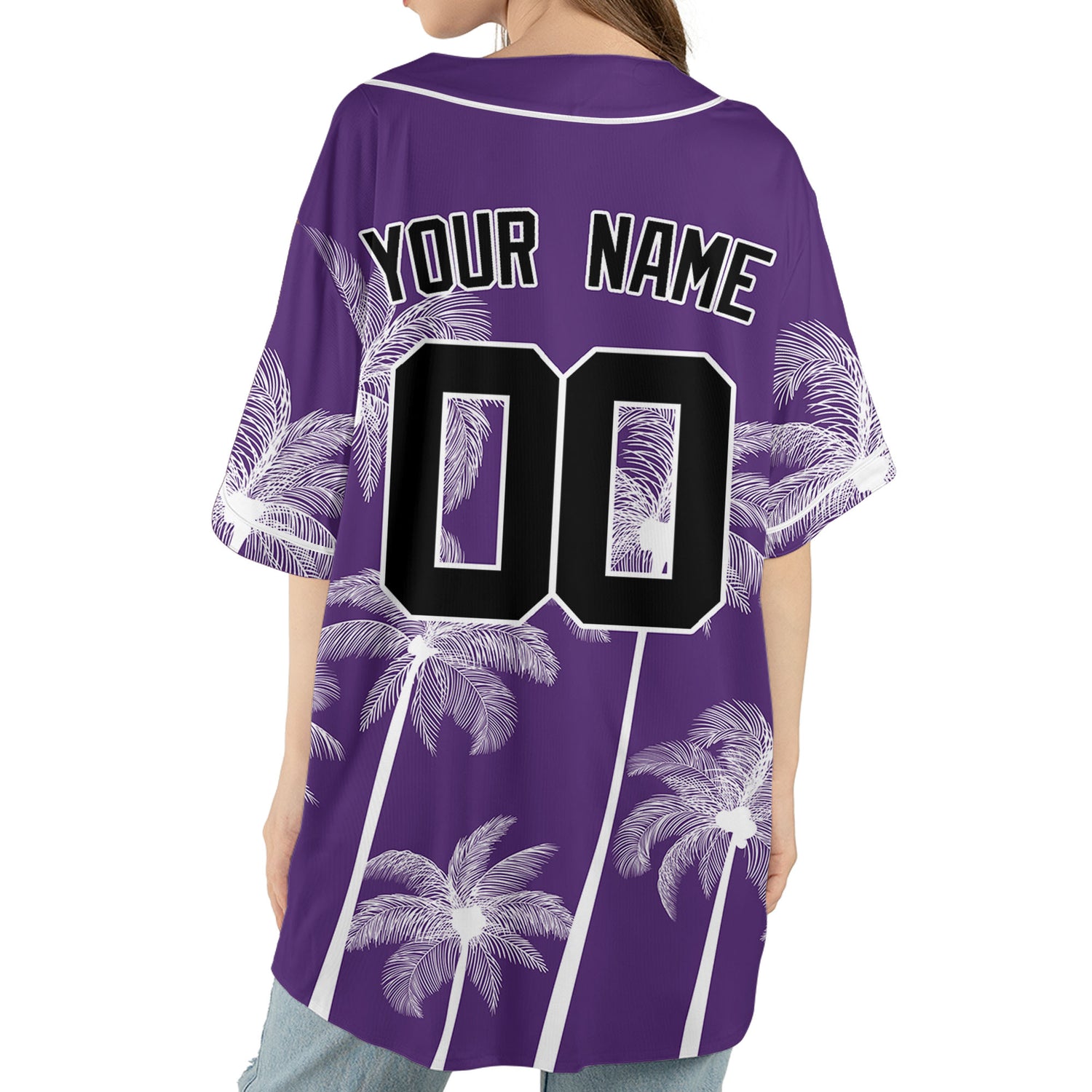 Personalize-Team-Name-And-Number-Hawaii-Palm-Summer-Style-Purple