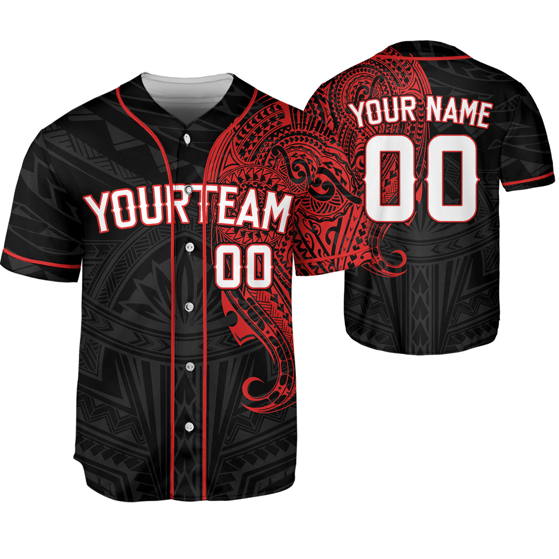 Personalize-Team-Name-And-Number-Maori-Tribal-Black-Baseball-Jersey
