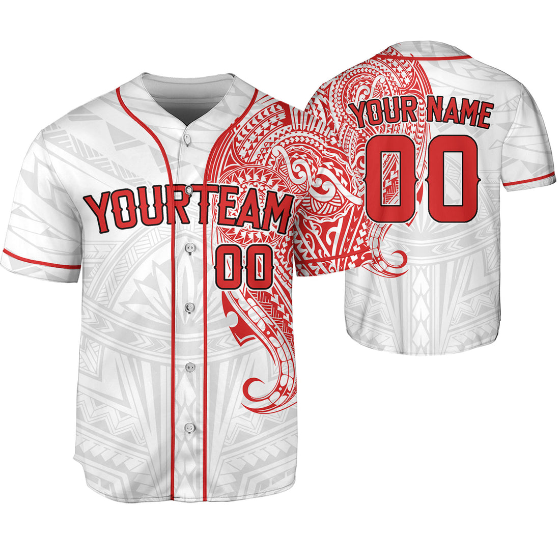 Personalize-Team-Name-And-Number-Maori-Tribal-White-Baseball-Jersey