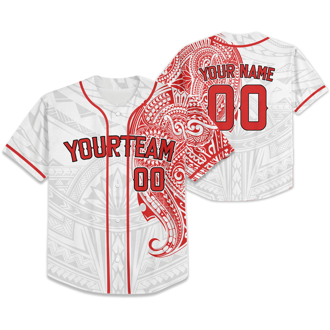 Personalize-Team-Name-And-Number-Maori-Tribal-White-Baseball-Jersey