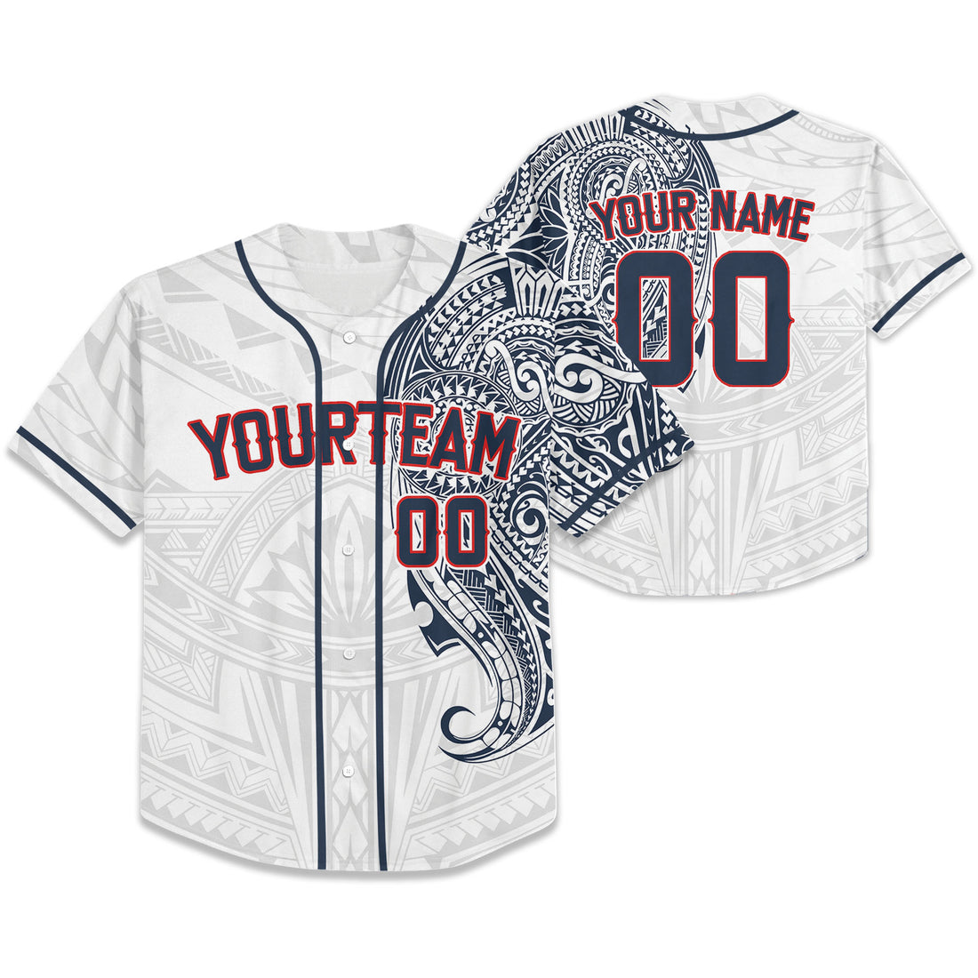 Personalize-Team-Name-And-Number-Maori-Tribal-White-Navy-Baseball-Jersey