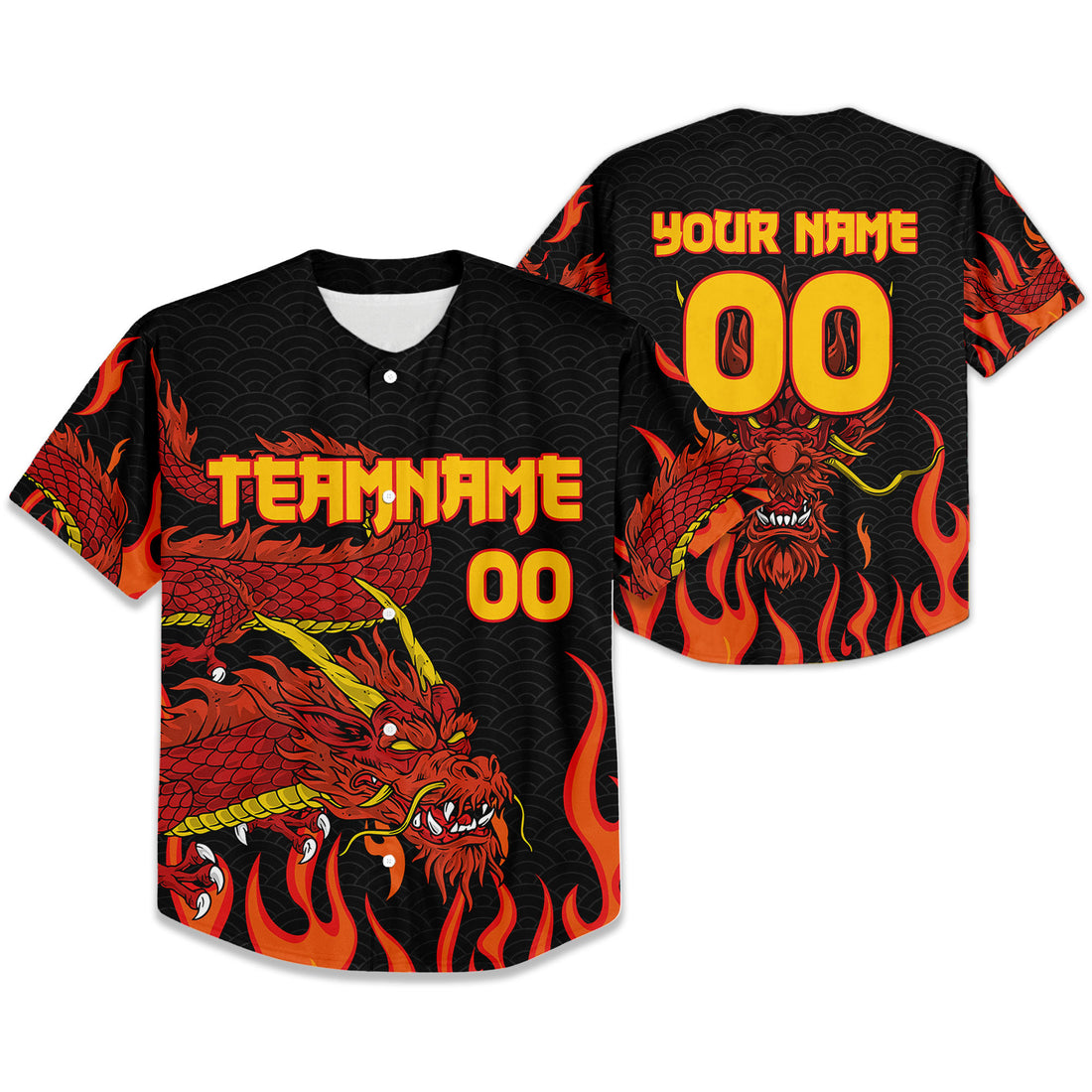 Personalize-Team-Name-And-Number-Mystical-Dragon-Black-Baseball-Jersey