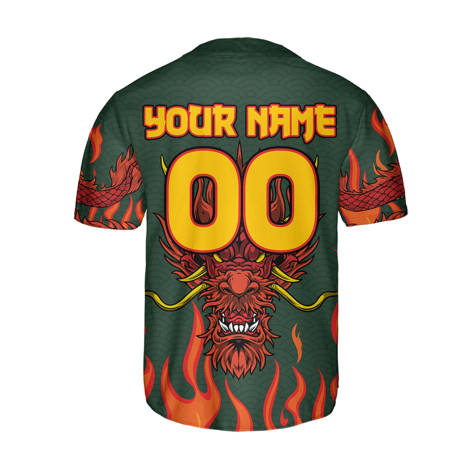 Personalize-Team-Name-And-Number-Mystical-Dragon-Forest-Green-Baseball-Jersey