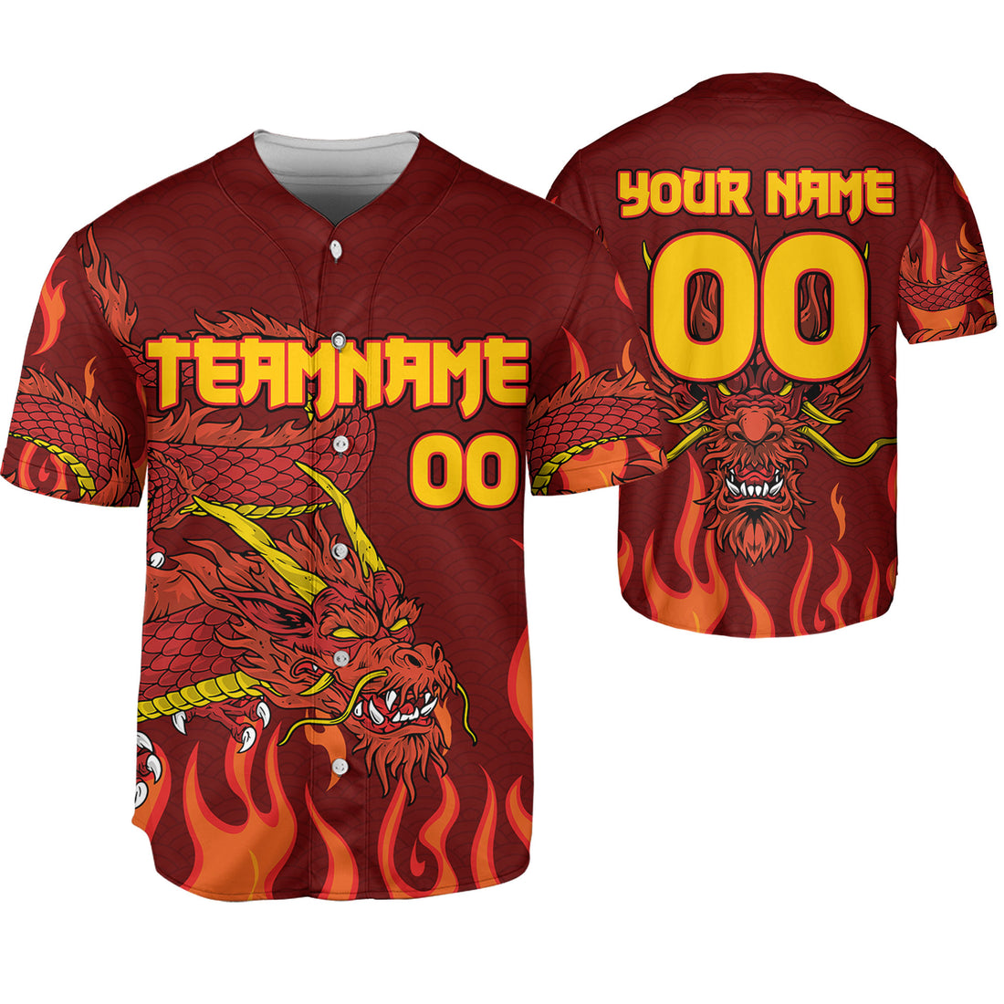 Personalize-Team-Name-And-Number-Mystical-Dragon-Maroon-Baseball-Jersey