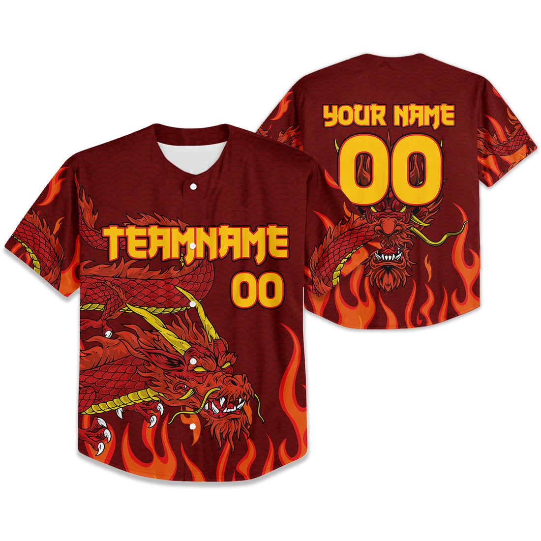 Personalize-Team-Name-And-Number-Mystical-Dragon-Maroon-Baseball-Jersey