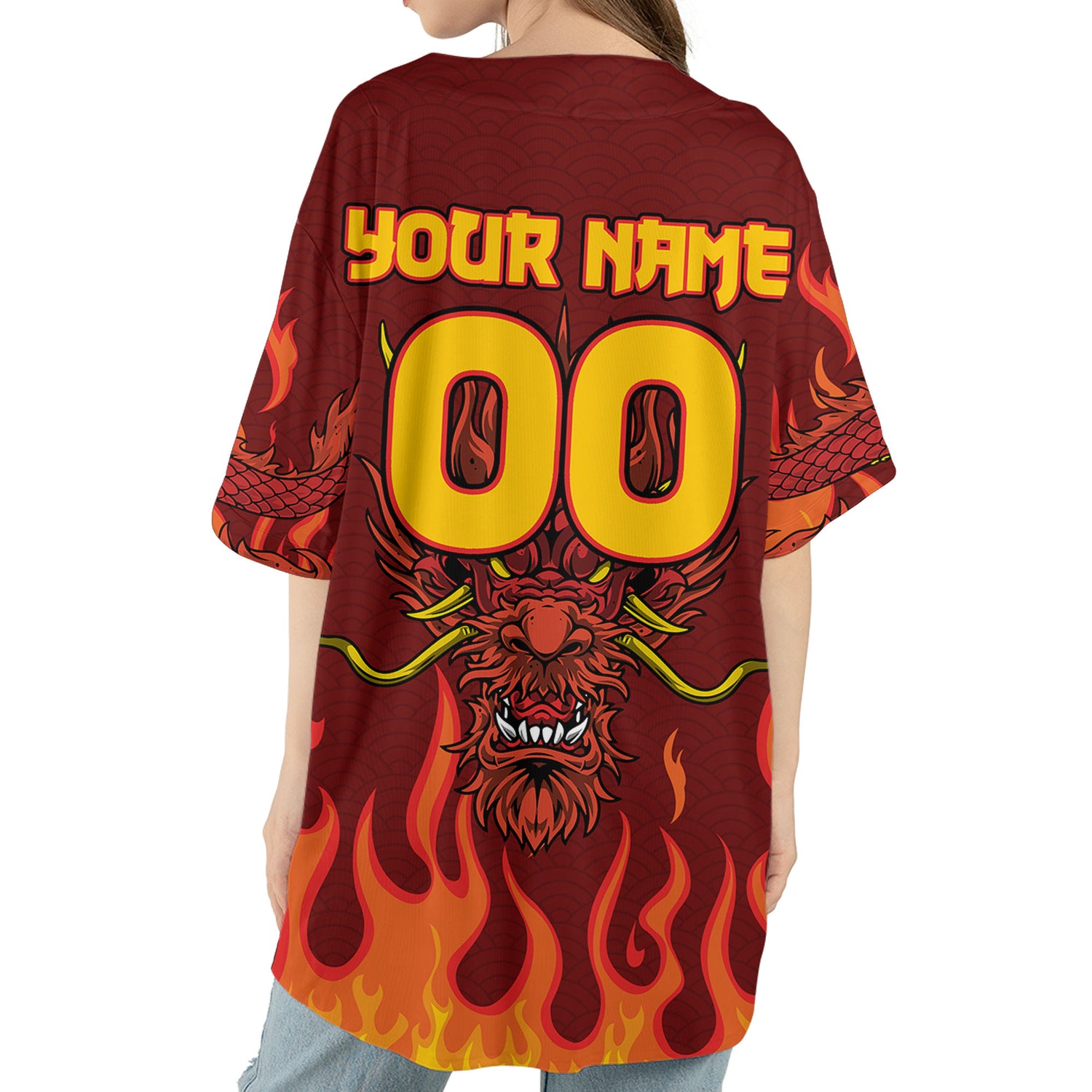 Personalize-Team-Name-And-Number-Mystical-Dragon-Maroon-Baseball-Jersey