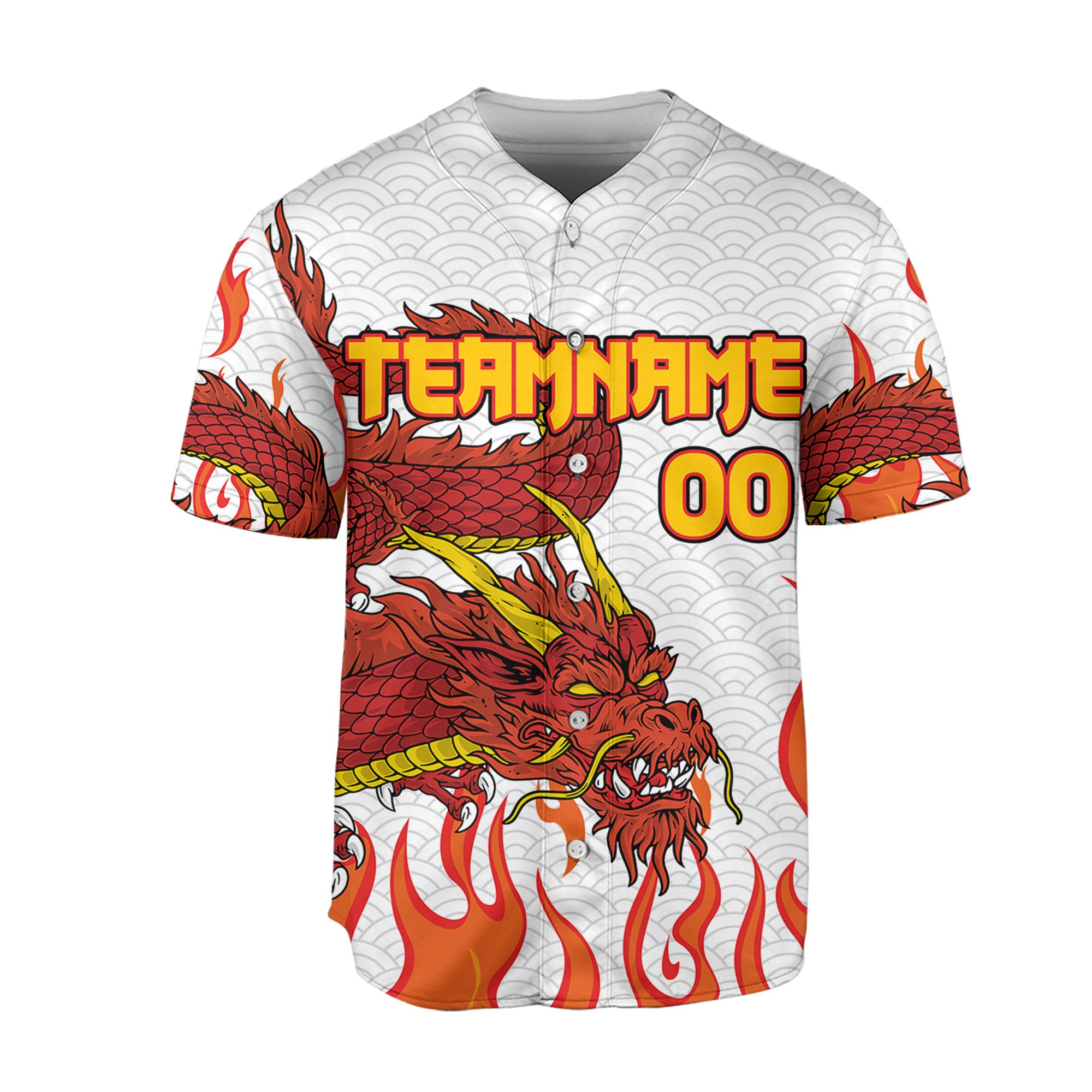 Personalize-Team-Name-And-Number-Mystical-Dragon-White--Baseball-Jersey