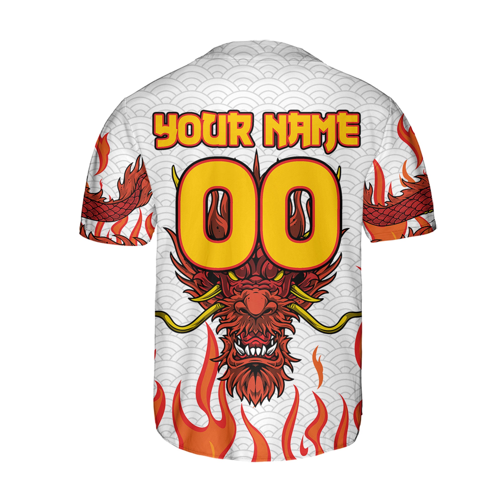 Personalize-Team-Name-And-Number-Mystical-Dragon-White--Baseball-Jersey