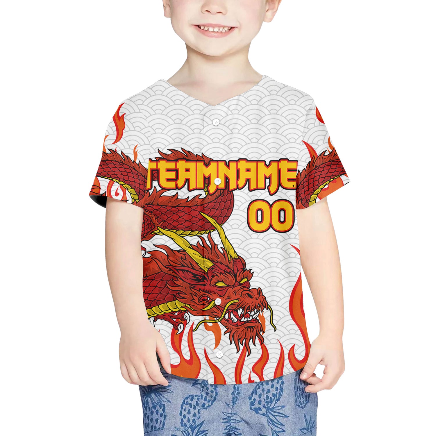 Personalize-Team-Name-And-Number-Mystical-Dragon-White--Baseball-Jersey