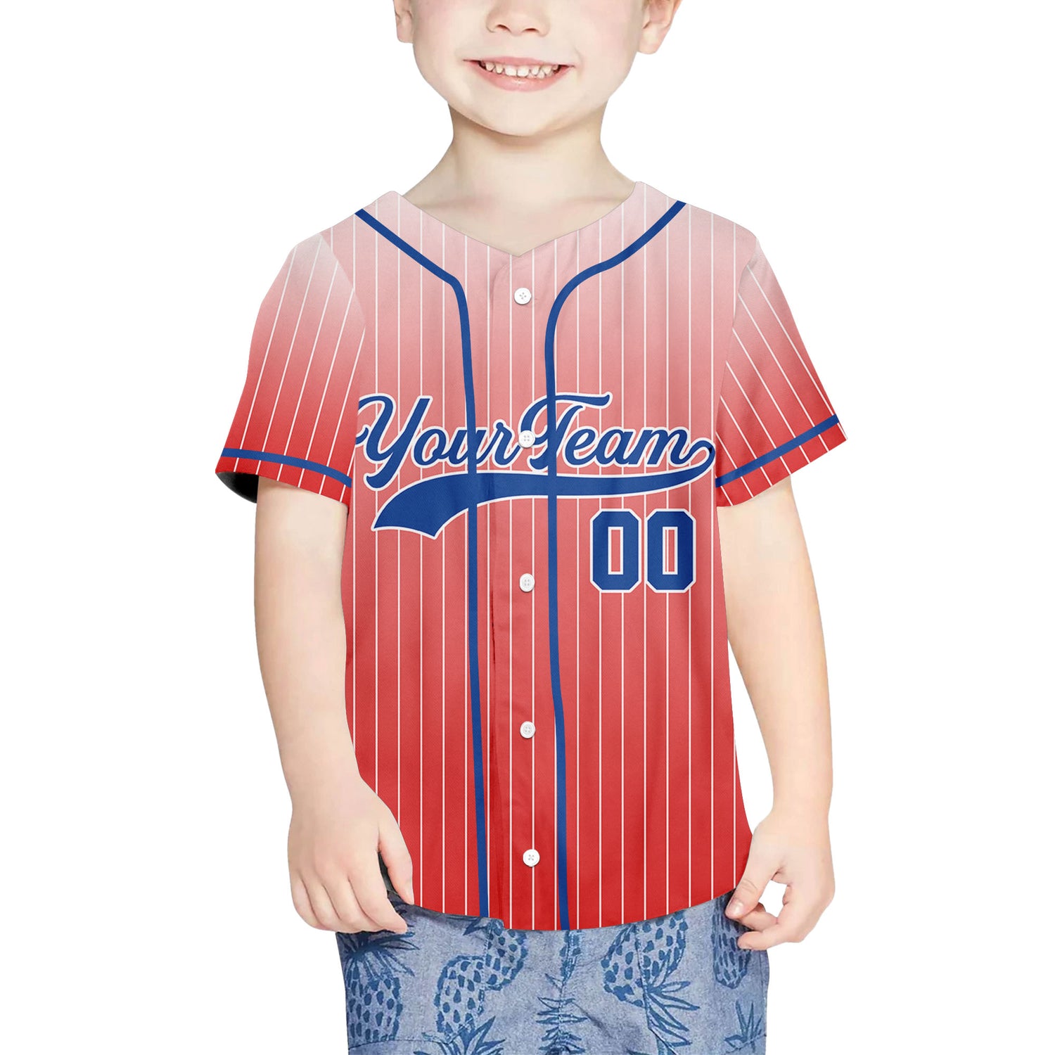 Personalize-Team-Name-And-Number-Striped-Gradient-Awesome-Red-White