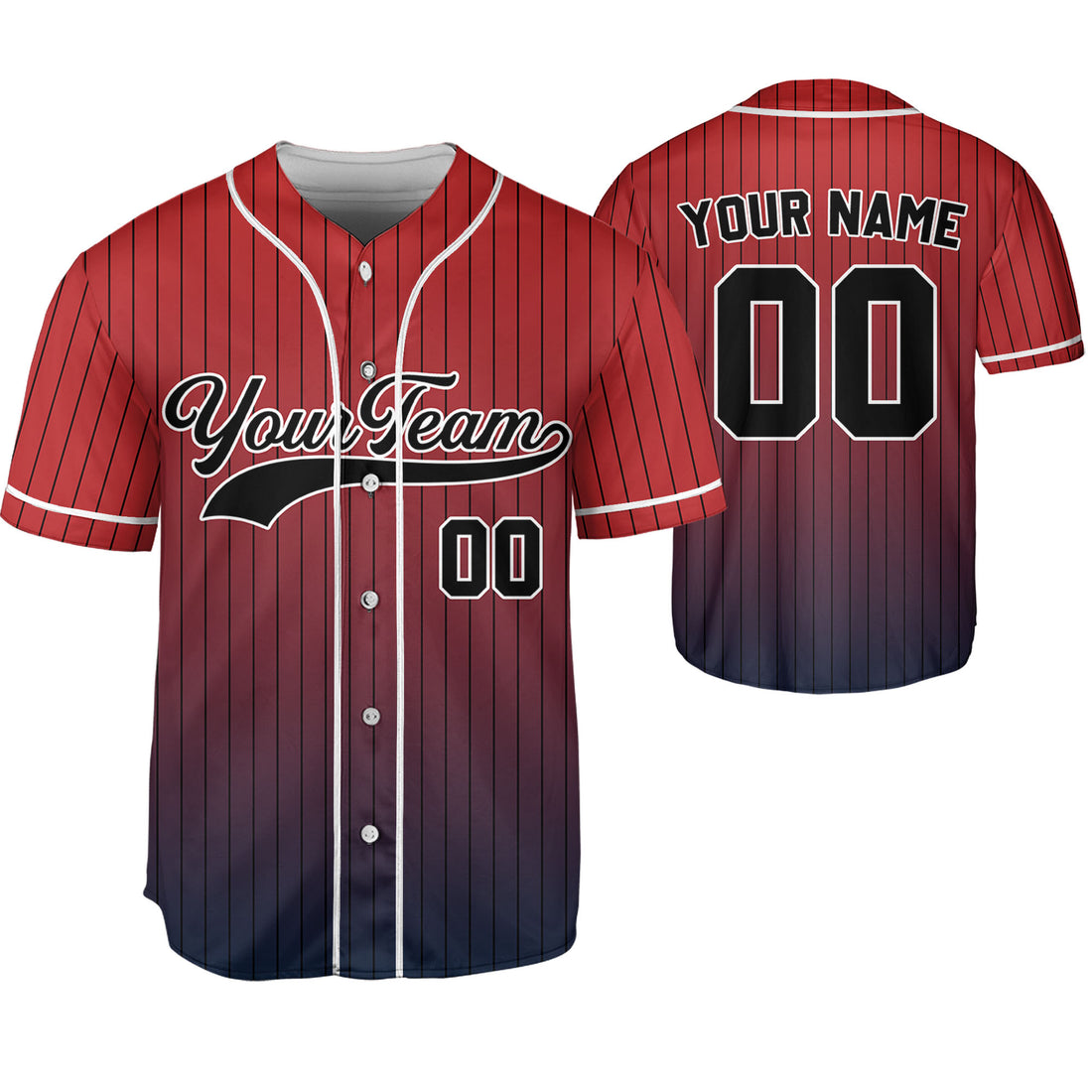 Personalize-Team-Name-And-Number-Striped-Gradient-Colorful-Red-Dark-Blue