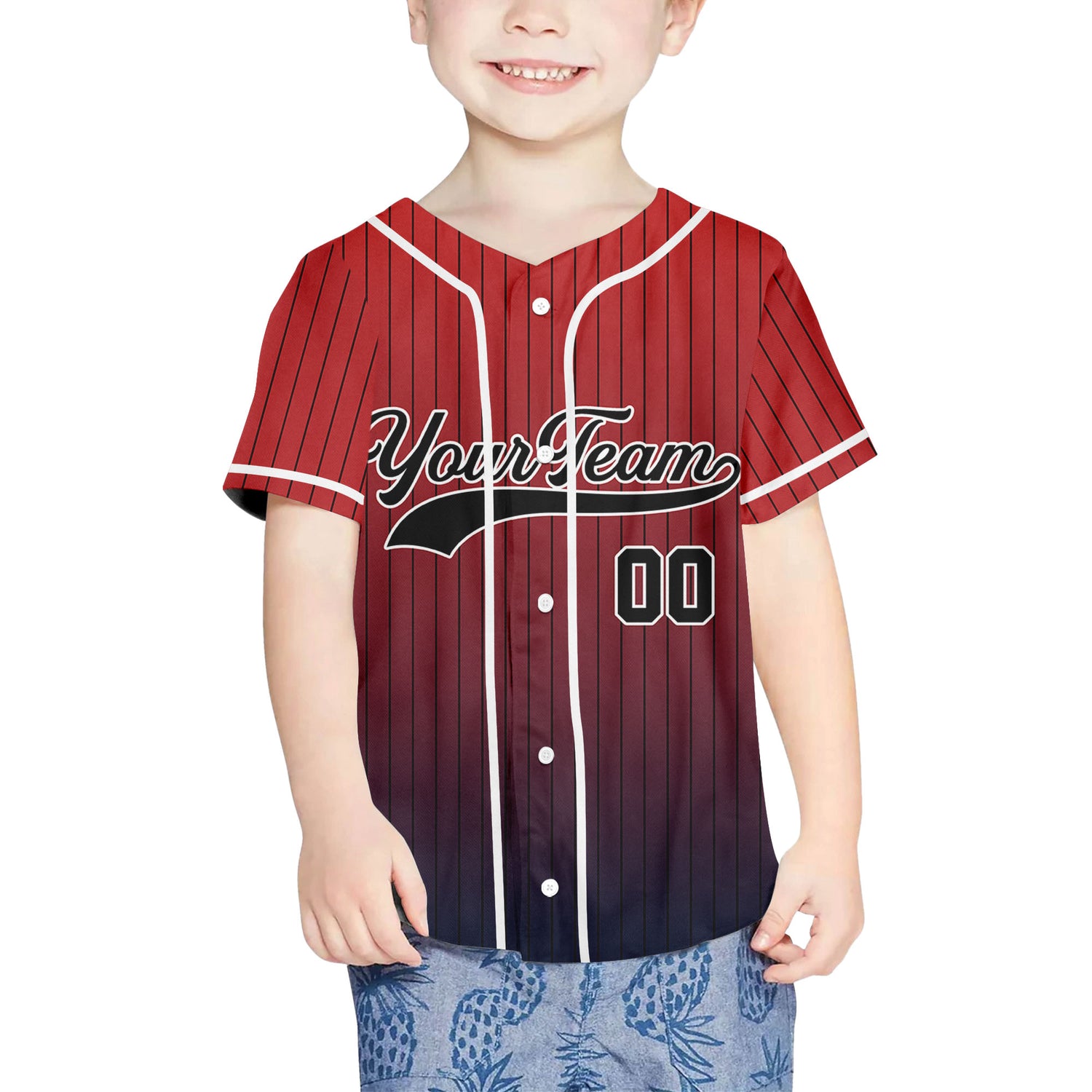 Personalize-Team-Name-And-Number-Striped-Gradient-Colorful-Red-Dark-Blue