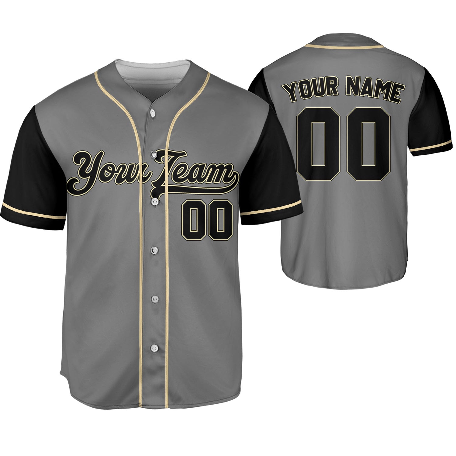 Personalize-Team-Name-Baseball-Sport-Awesome-Grey-Black