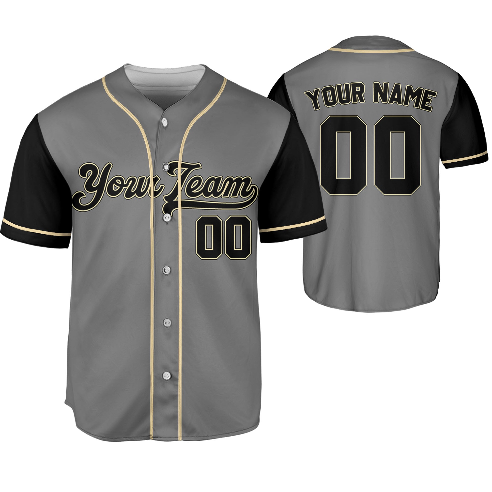 Personalize-Team-Name-Baseball-Sport-Awesome-Grey-Black