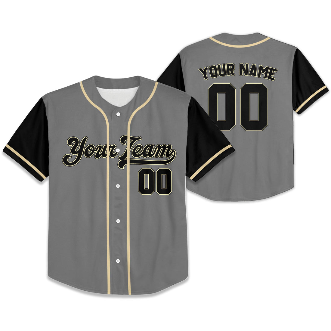 Personalize-Team-Name-Baseball-Sport-Awesome-Grey-Black