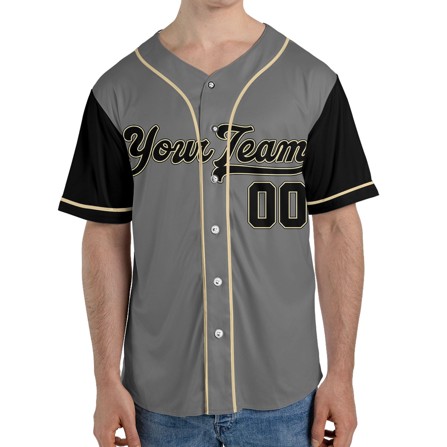 Personalize-Team-Name-Baseball-Sport-Awesome-Grey-Black