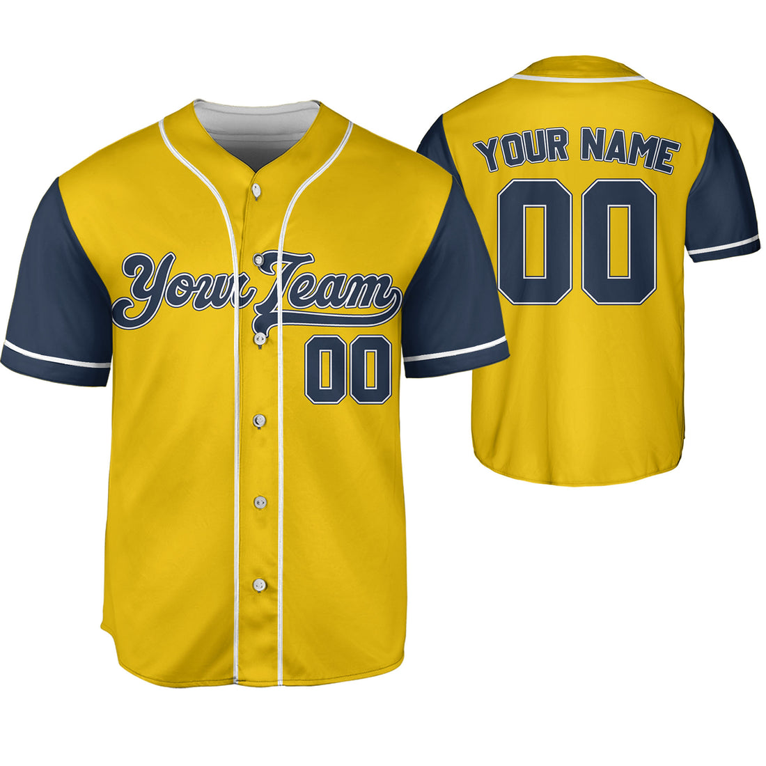 Personalize-Team-Name-Baseball-Sport-Awesome-Yellow-Navy