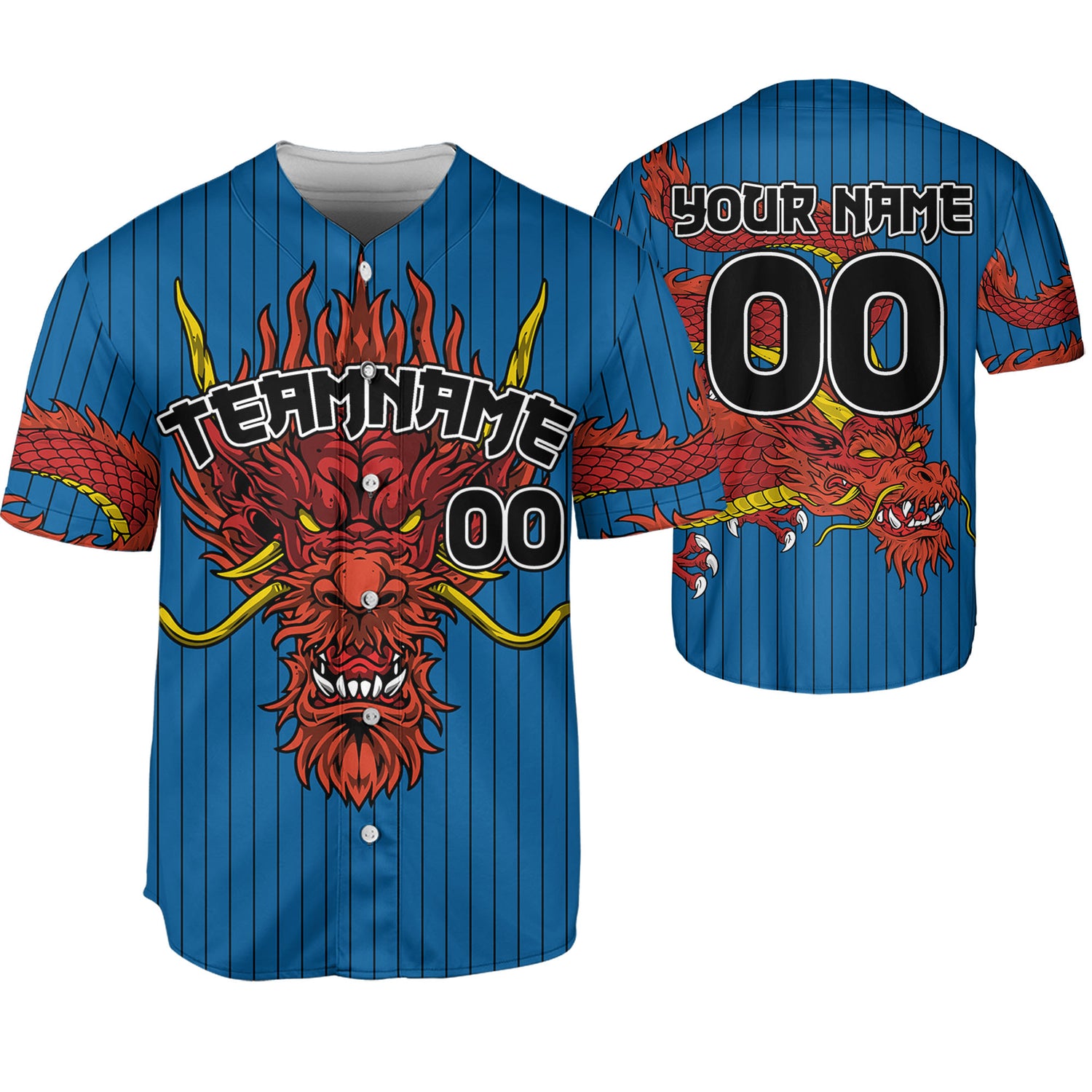 Personalize-Team-Name-Devilish-Dragon-Striped-Blue-Color-Baseball-Jersey