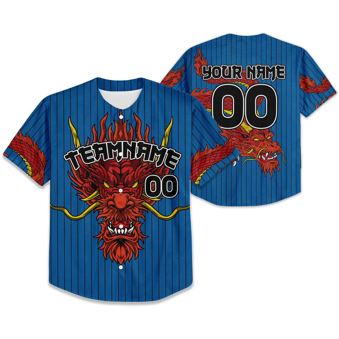 Personalize-Team-Name-Devilish-Dragon-Striped-Blue-Color-Baseball-Jersey