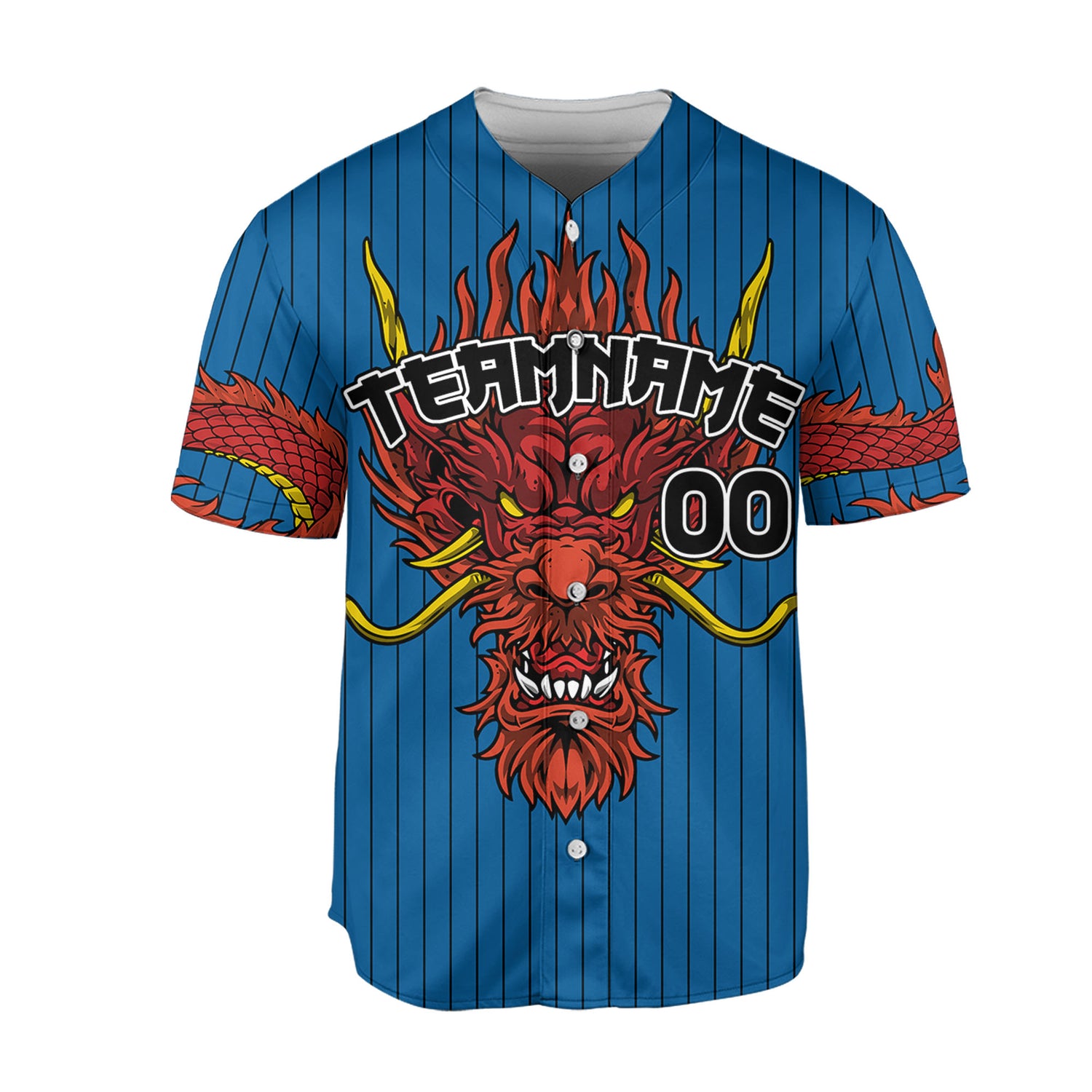 Personalize-Team-Name-Devilish-Dragon-Striped-Blue-Color-Baseball-Jersey