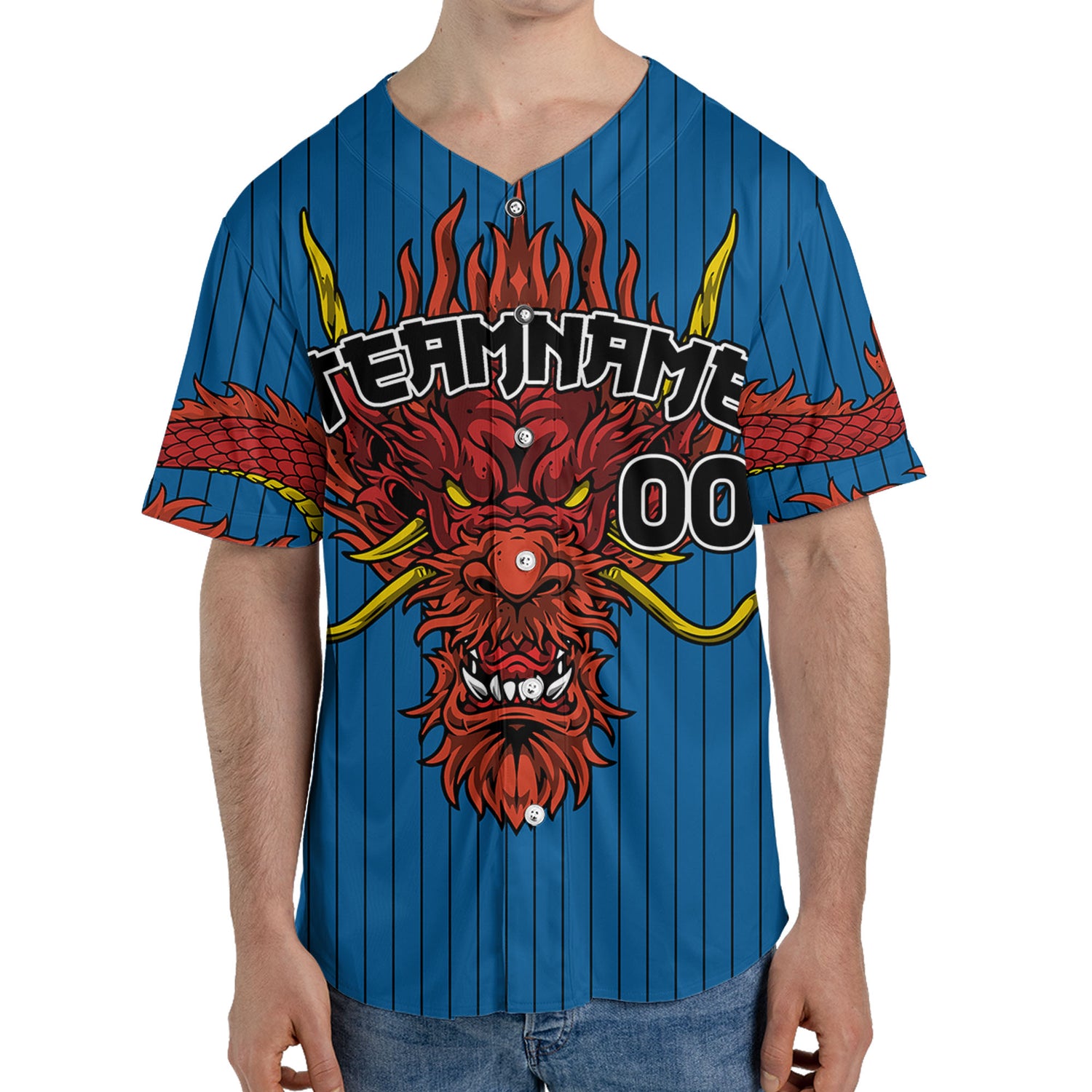 Personalize-Team-Name-Devilish-Dragon-Striped-Blue-Color-Baseball-Jersey